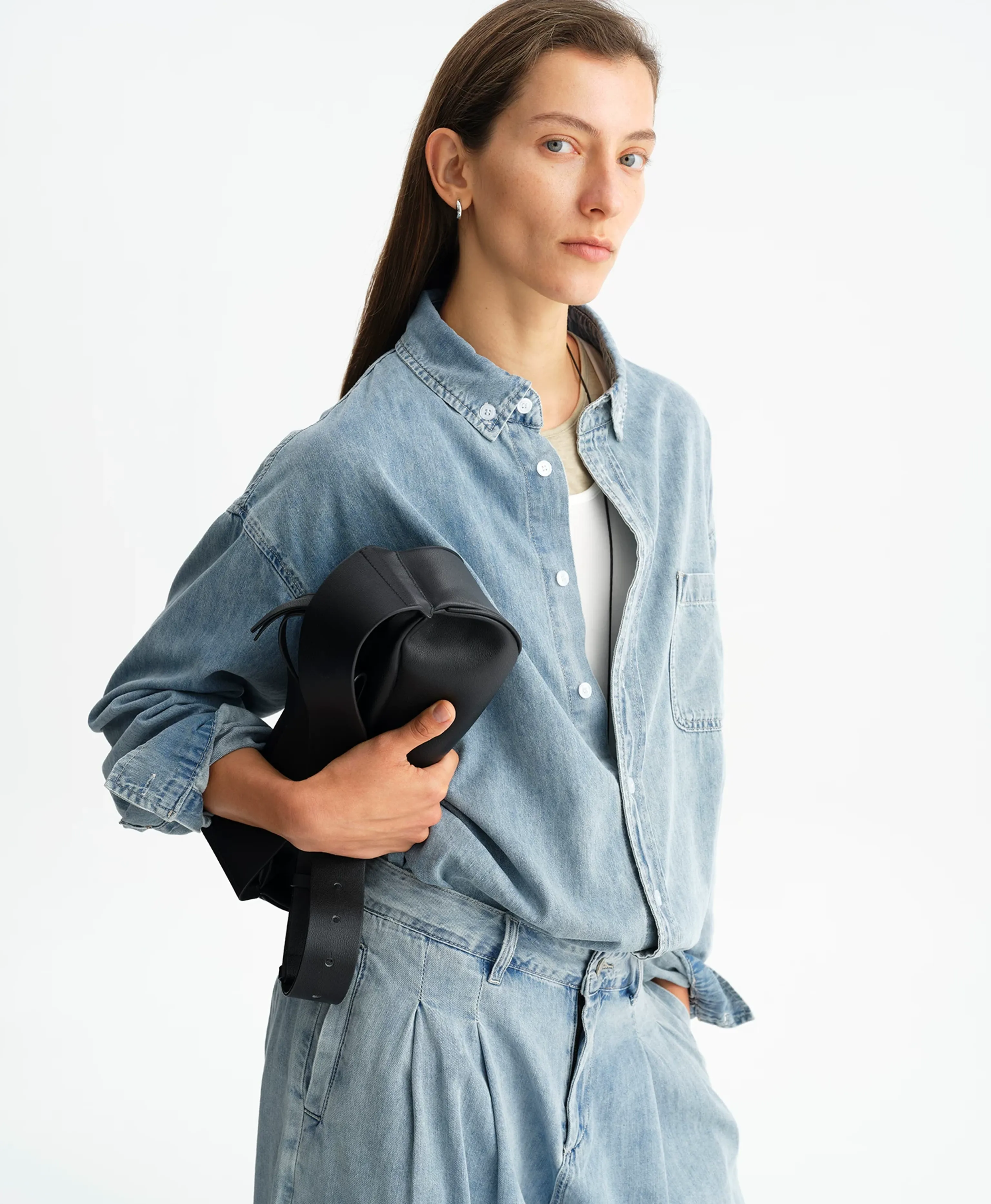 Light Wash Oversized Denim Shirt - Image 7