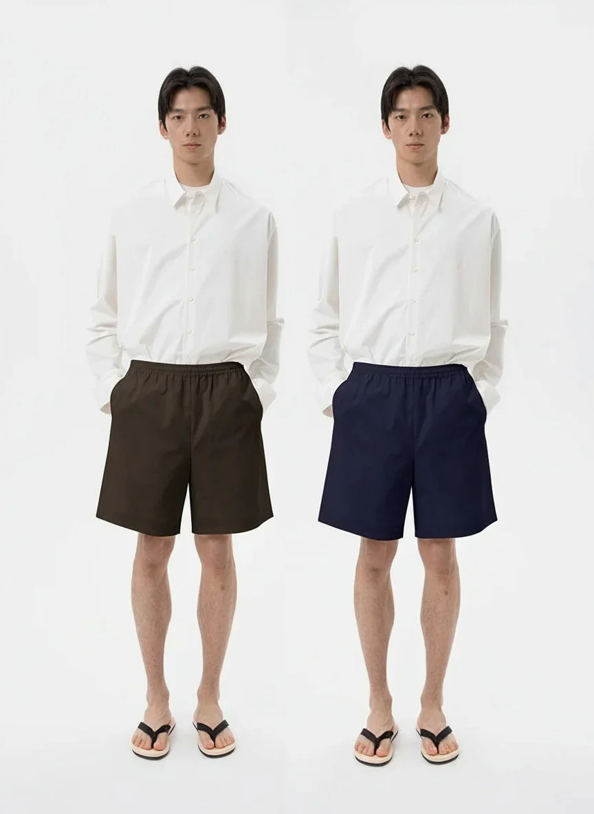 Lightweight Cotton-Blend Drawstring Shorts - Image 7