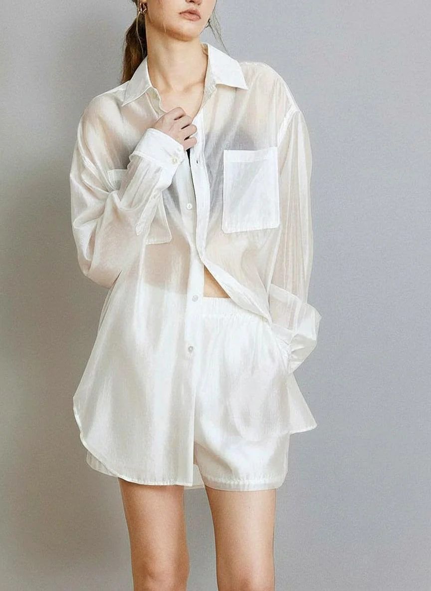 Lightweight Tencel Shirt & Shorts Set - Image 11