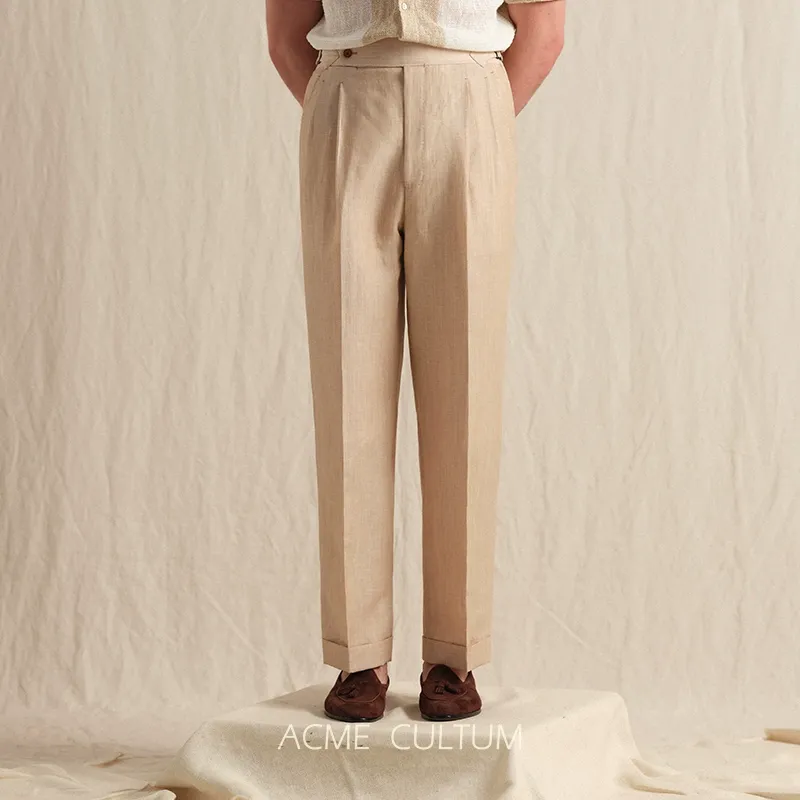 Lightweight Wool & Linen Trousers - Image 2