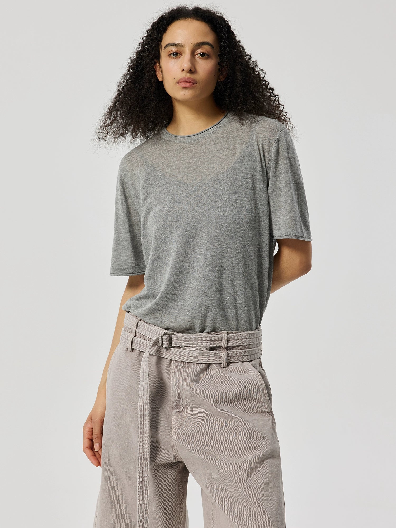 Linen-Blend Crewneck Tee - Image 2