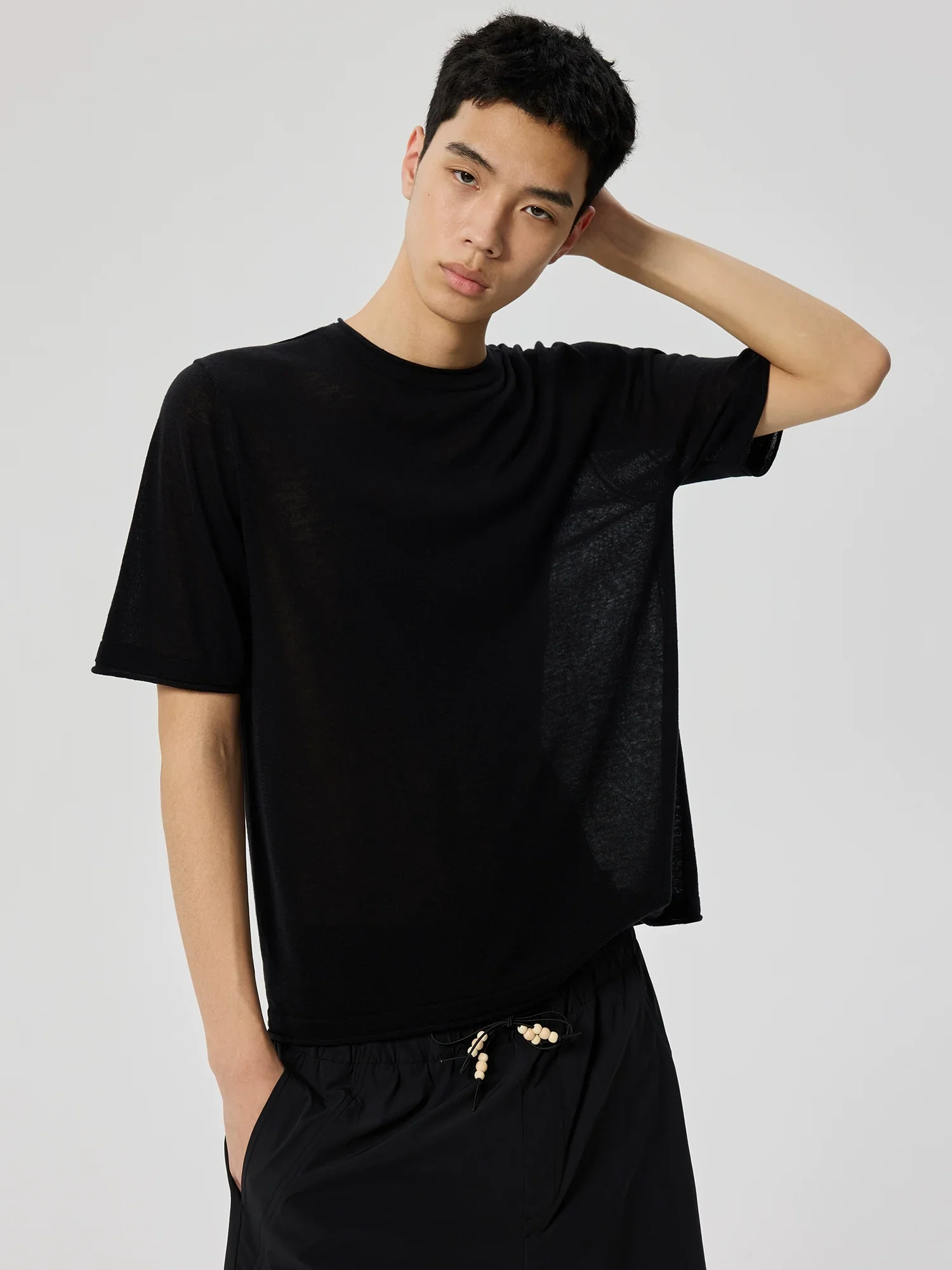 Linen-Blend Crewneck Tee - Image 4