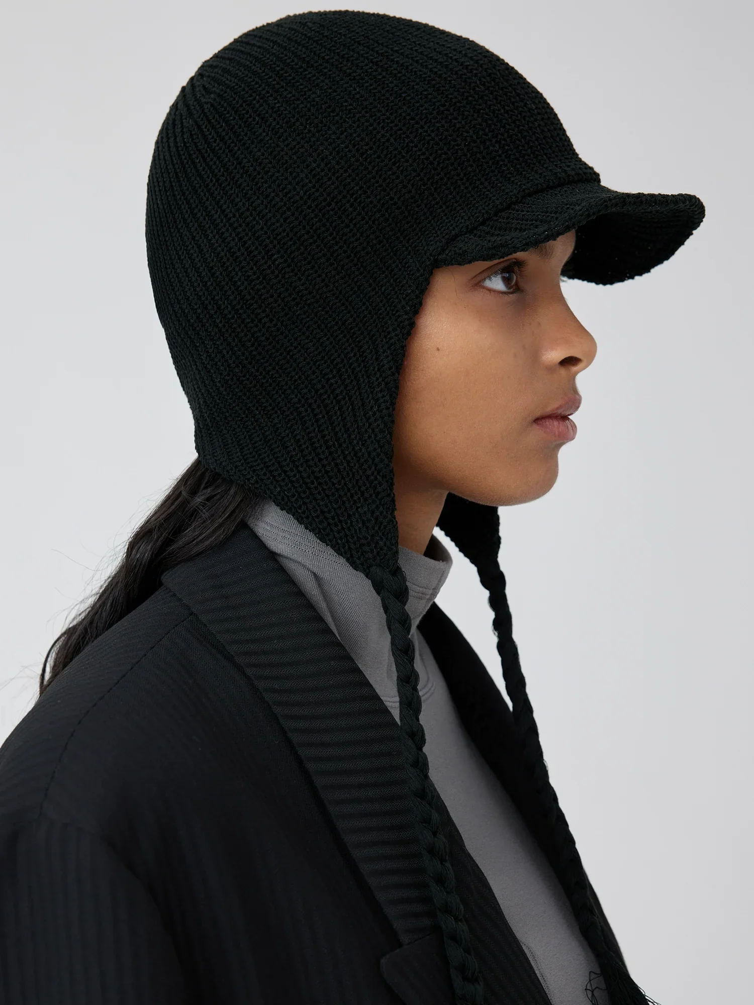 Linen-Blend Knit Earflap Cap - Image 2