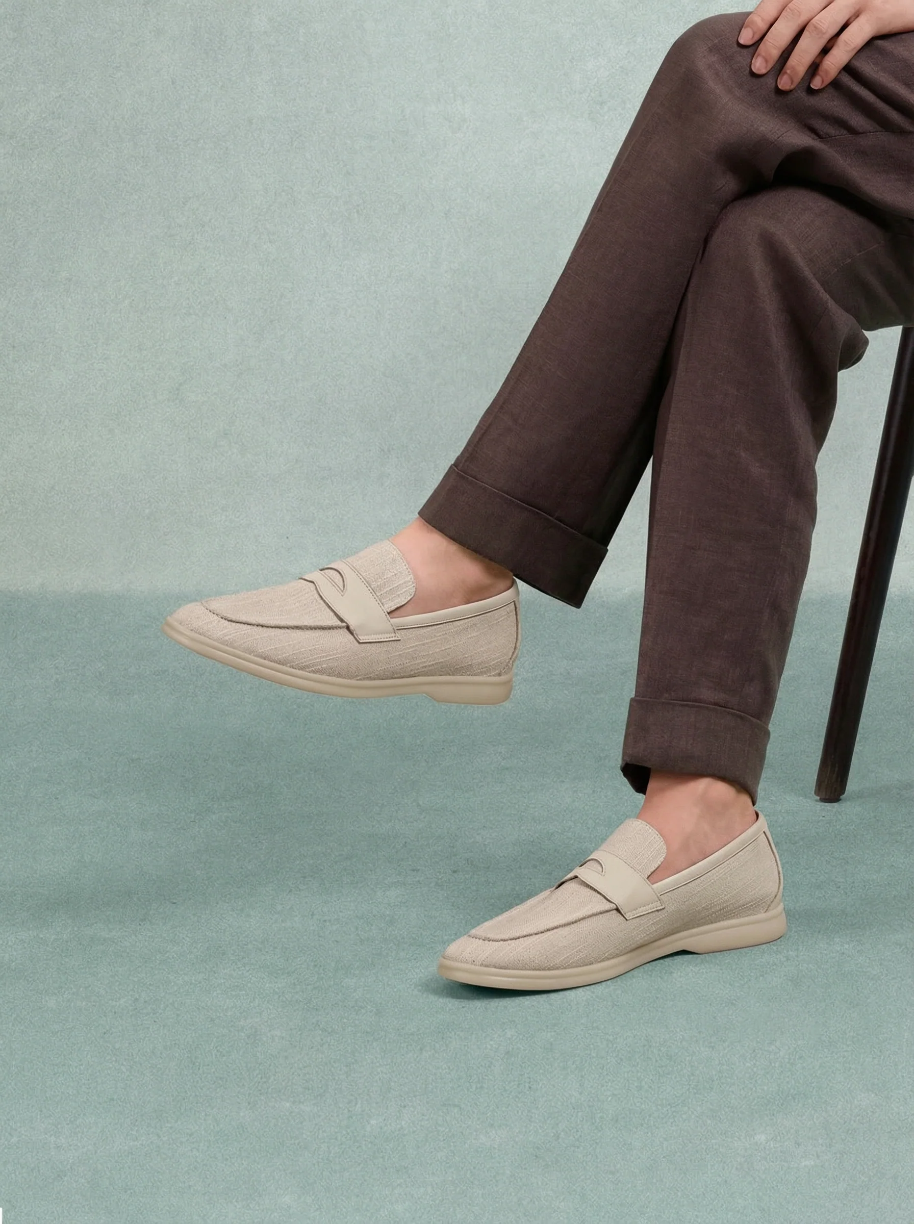 Linen Blend Penny Loafers - Image 4