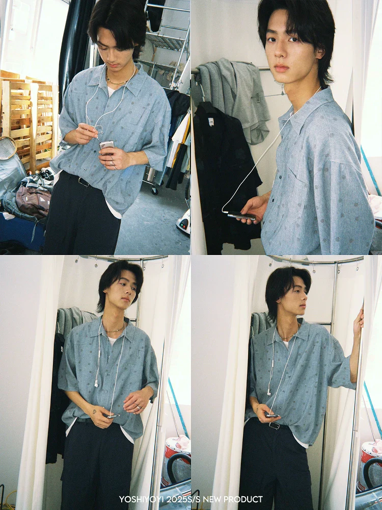Linen-Blend Polka Dot Shirt - Image 3