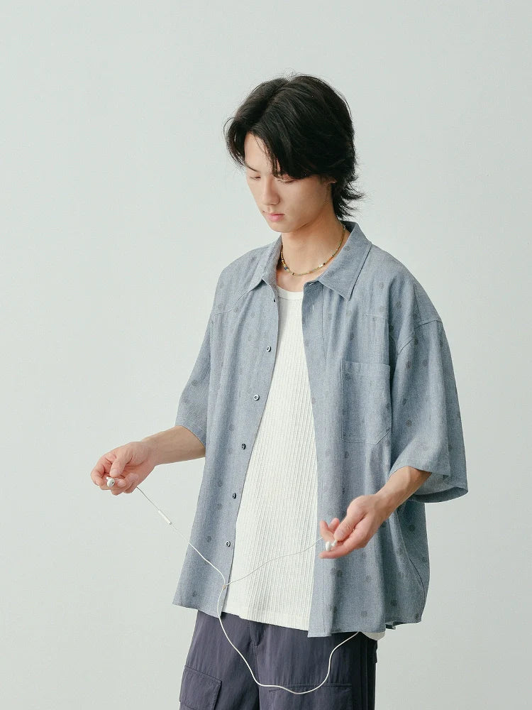Linen-Blend Polka Dot Shirt - Image 4