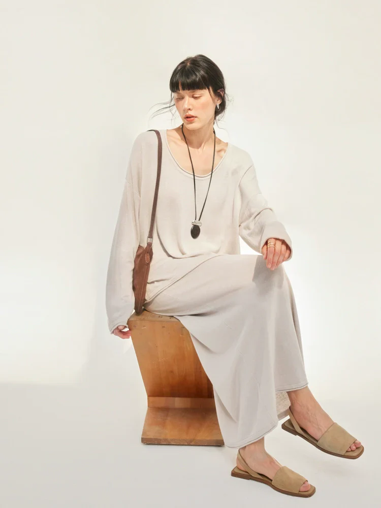 Linen-Blend Scoop Neck Top & Skirt - Image 3