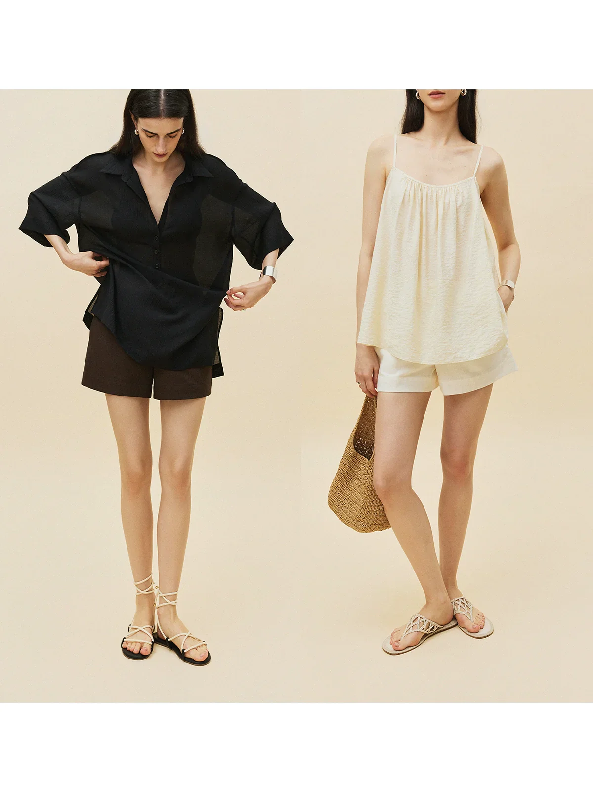 Linen-Cotton Drawstring Skort & Shorts - Image 2