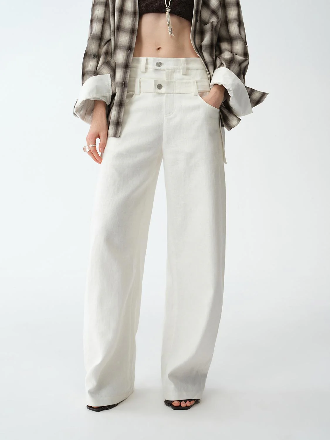 Linen Double Waist Pants