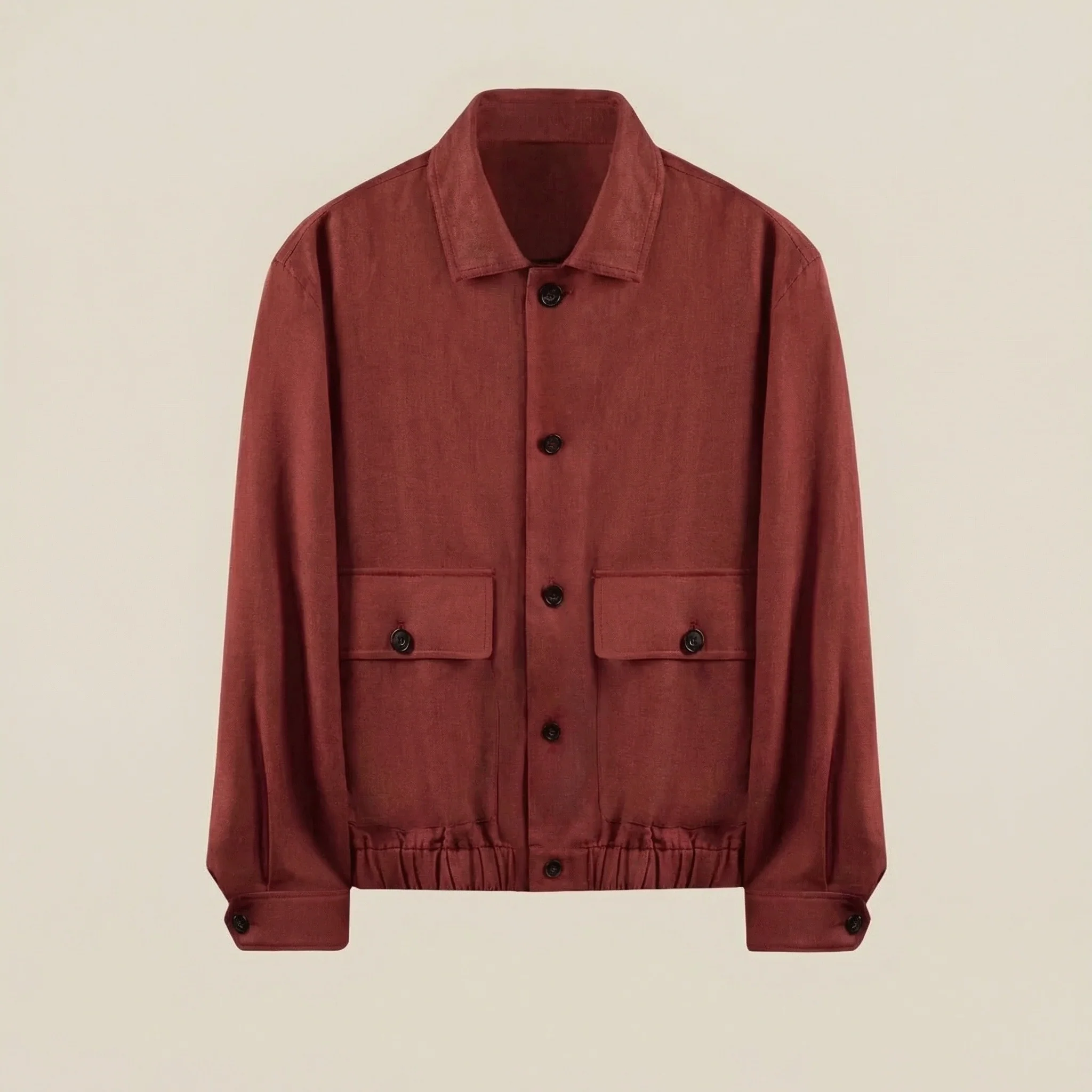 Linen Lapel Bomber Jacket - Image 6