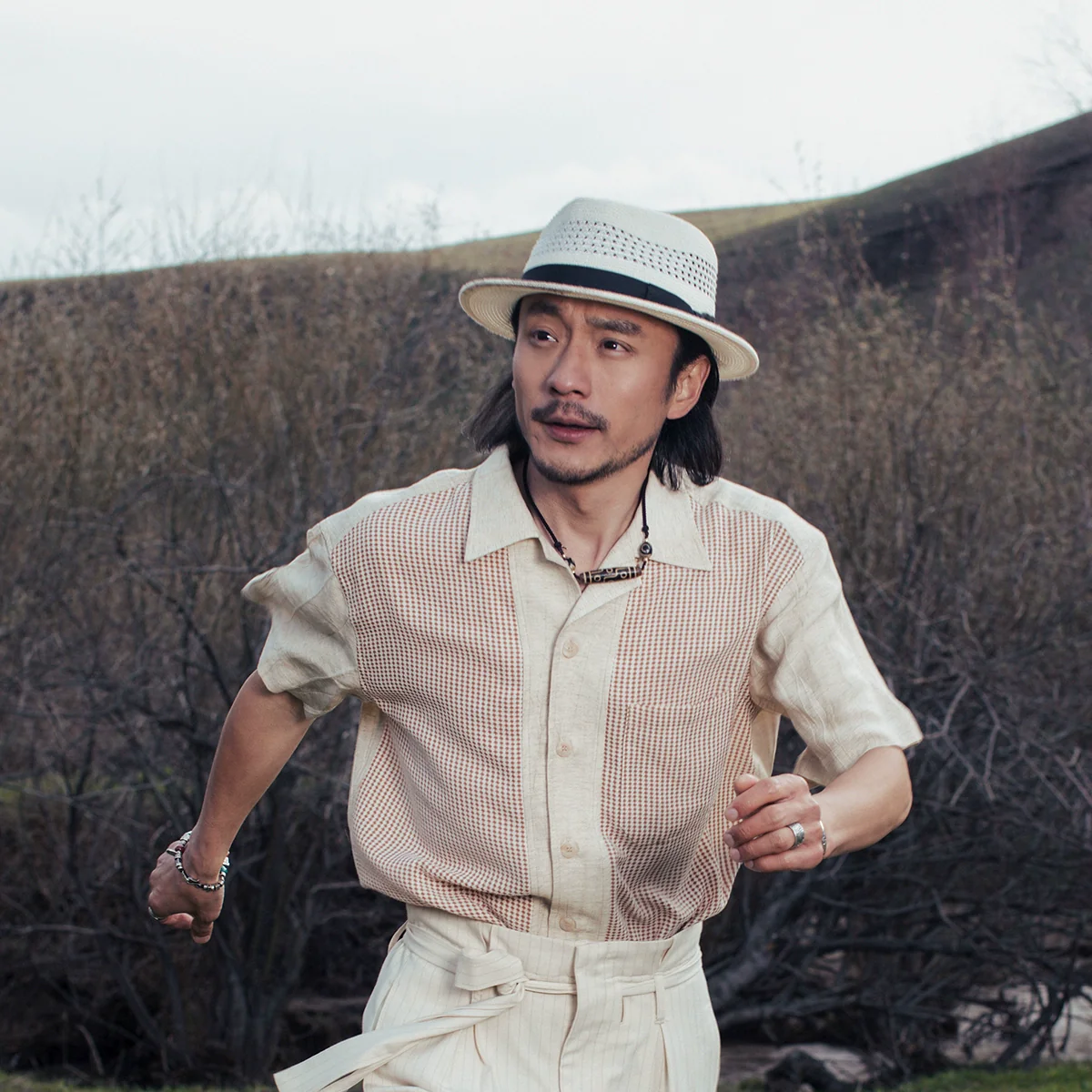 Linen Micro-Check Camp Shirt - Image 6