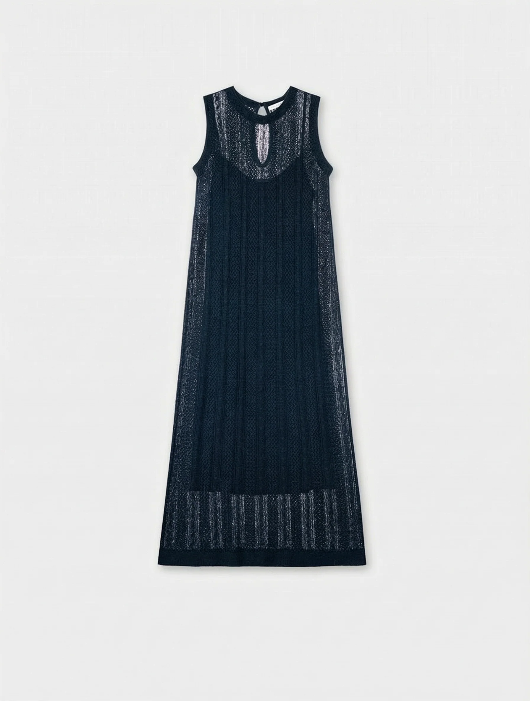 Linen Open-Knit Maxi Dress
