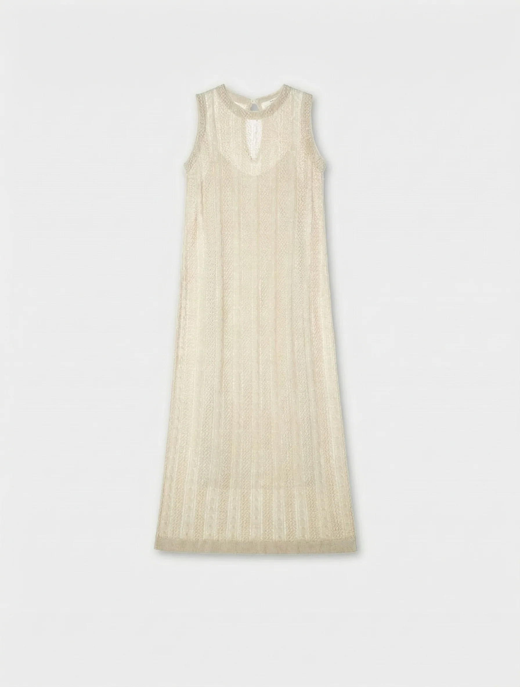 Linen Open-Knit Maxi Dress - Image 4