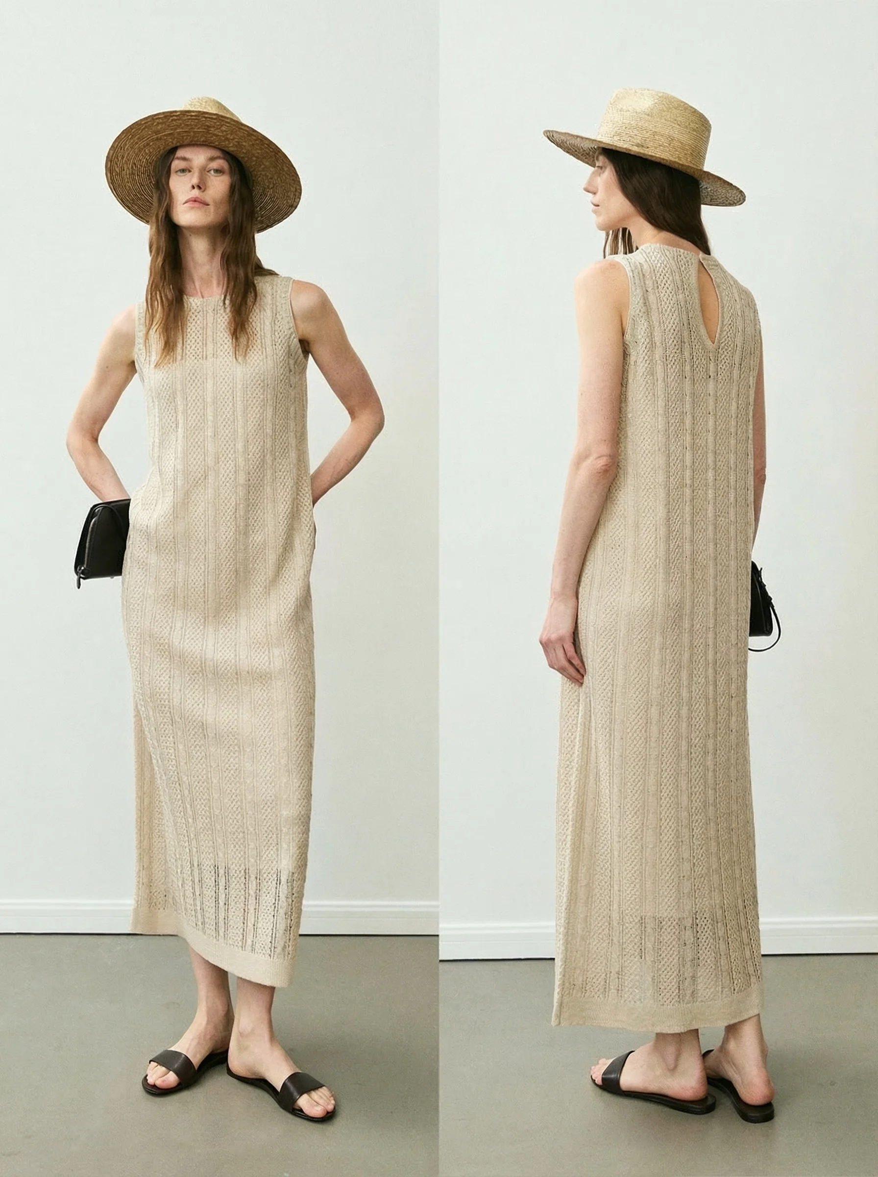Linen Open-Knit Maxi Dress - Image 7