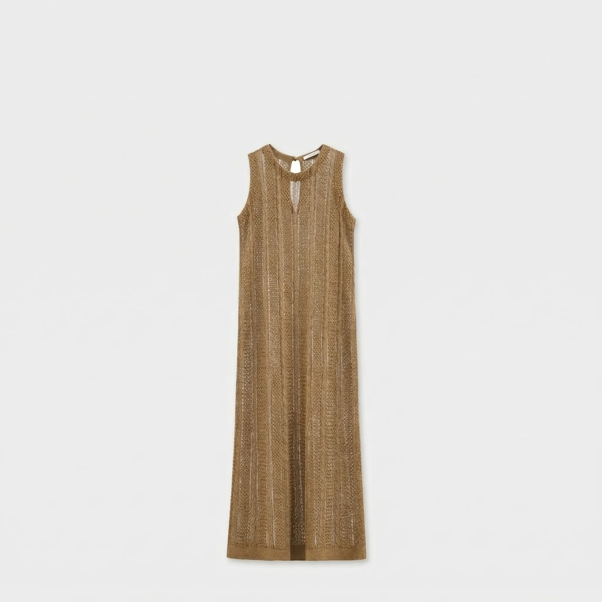 Linen Open-Knit Maxi Dress - Image 9