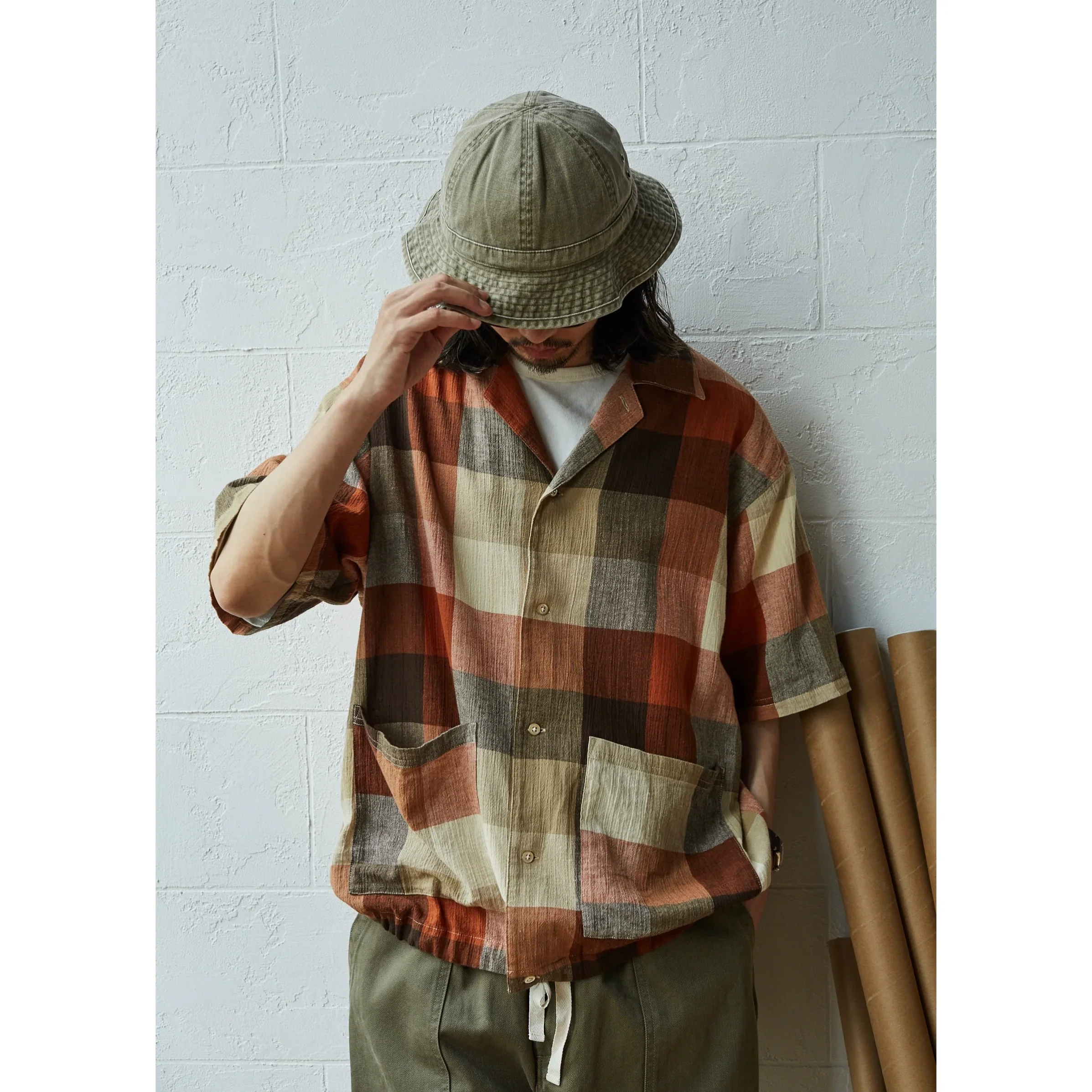 Linen Plaid Camp Shirt - Image 3
