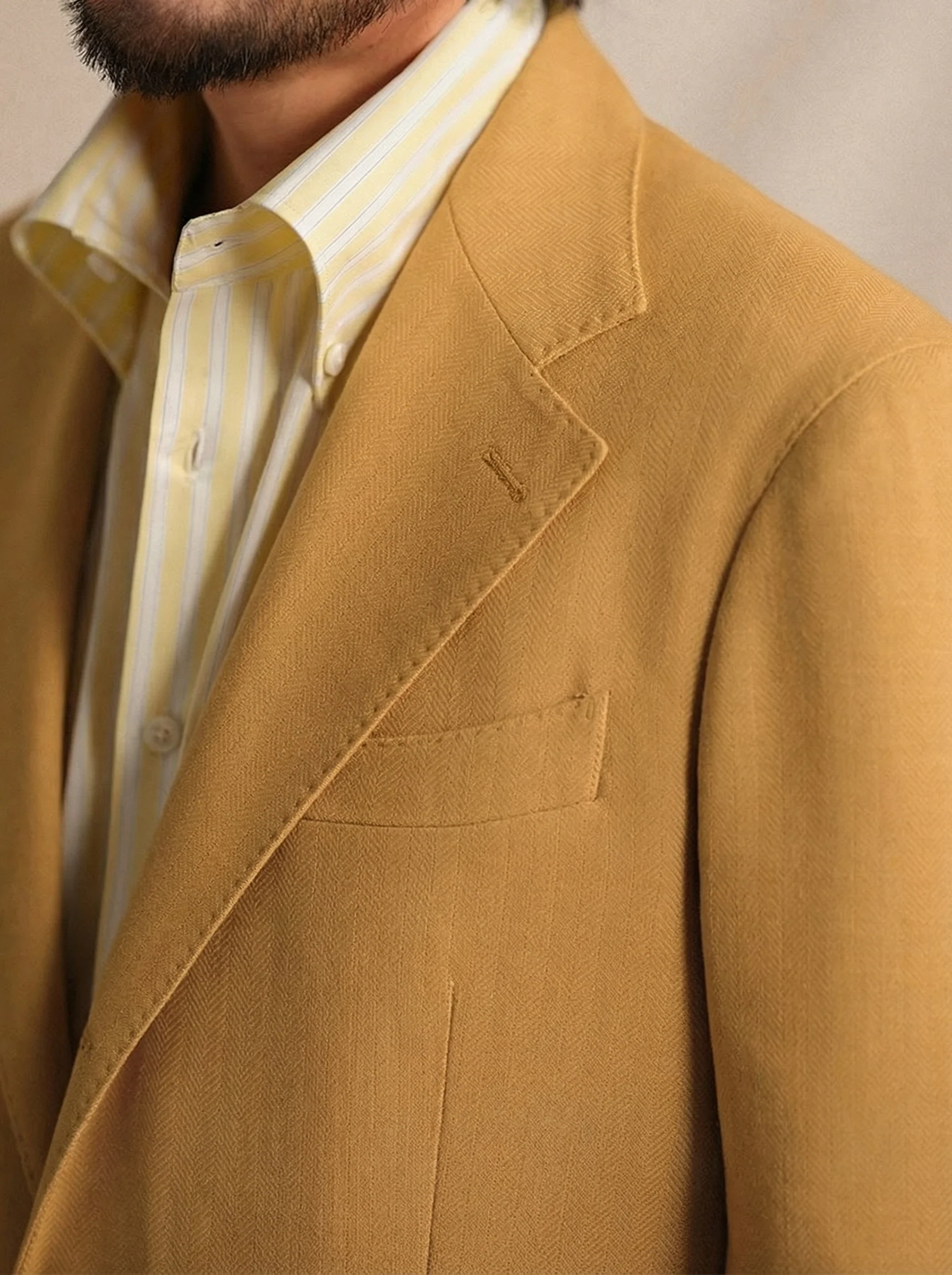 Linen Silk Herringbone Blazer - Image 4