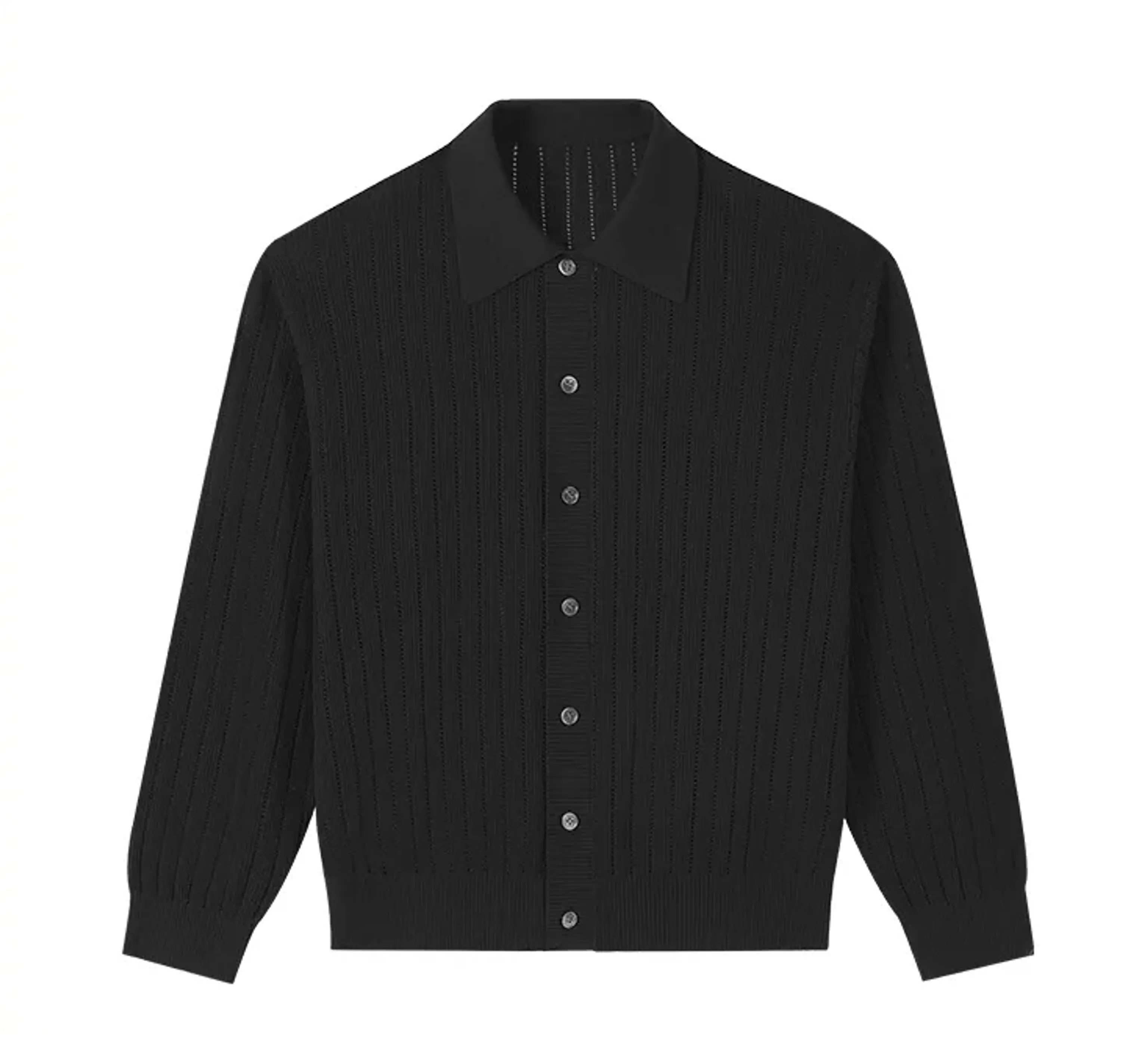 Linen-Silk Polo Cardigan - Image 2