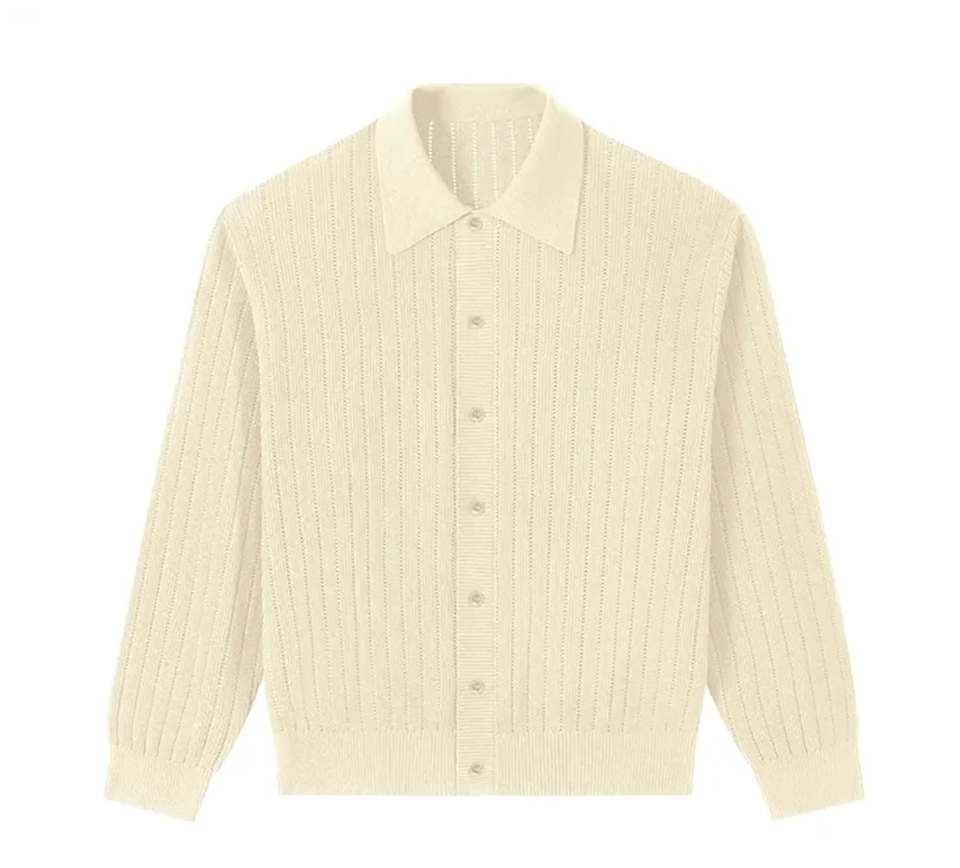 Linen-Silk Polo Cardigan - Image 5