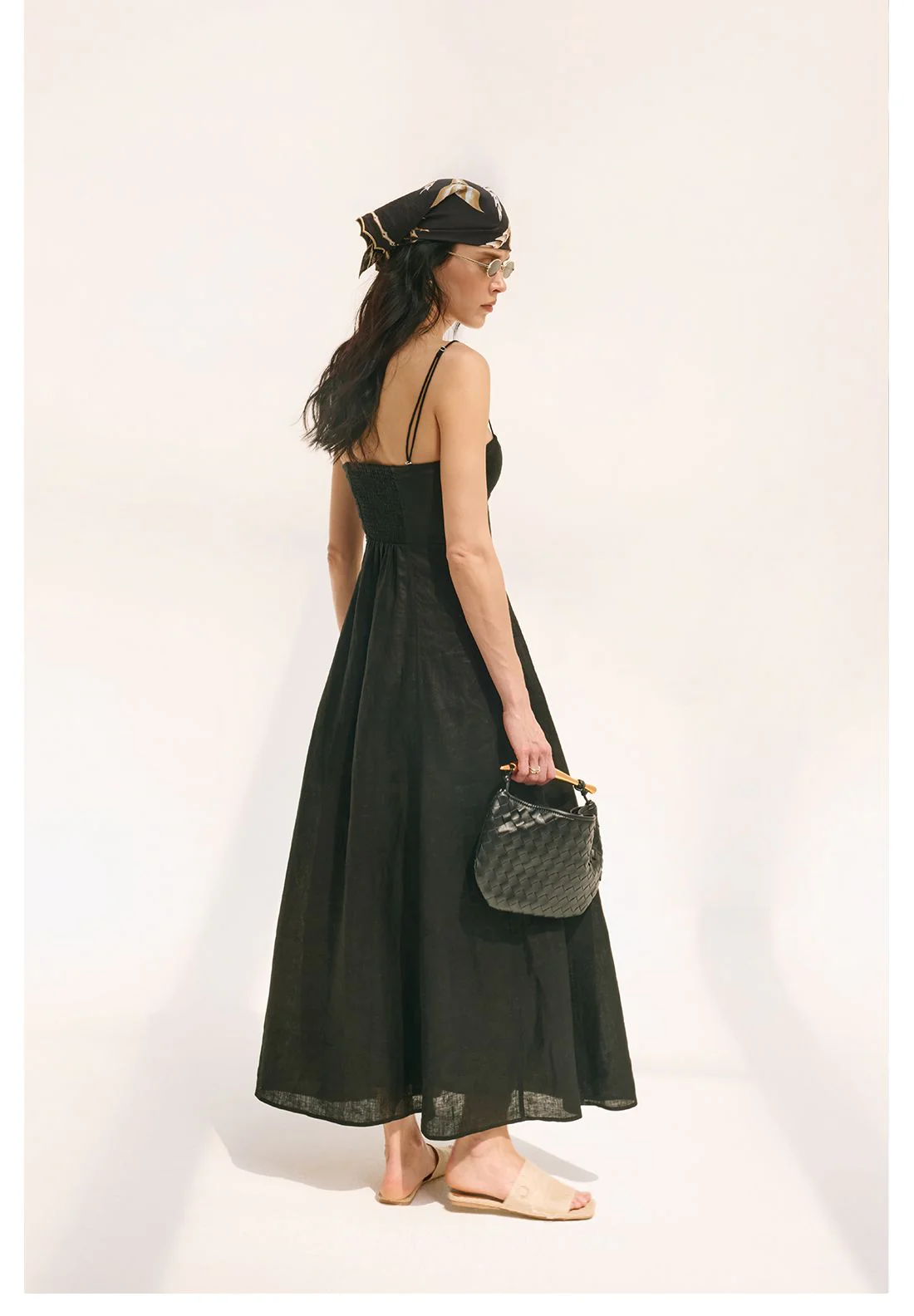 Linen Spaghetti-Strap Maxi Dress - Image 3