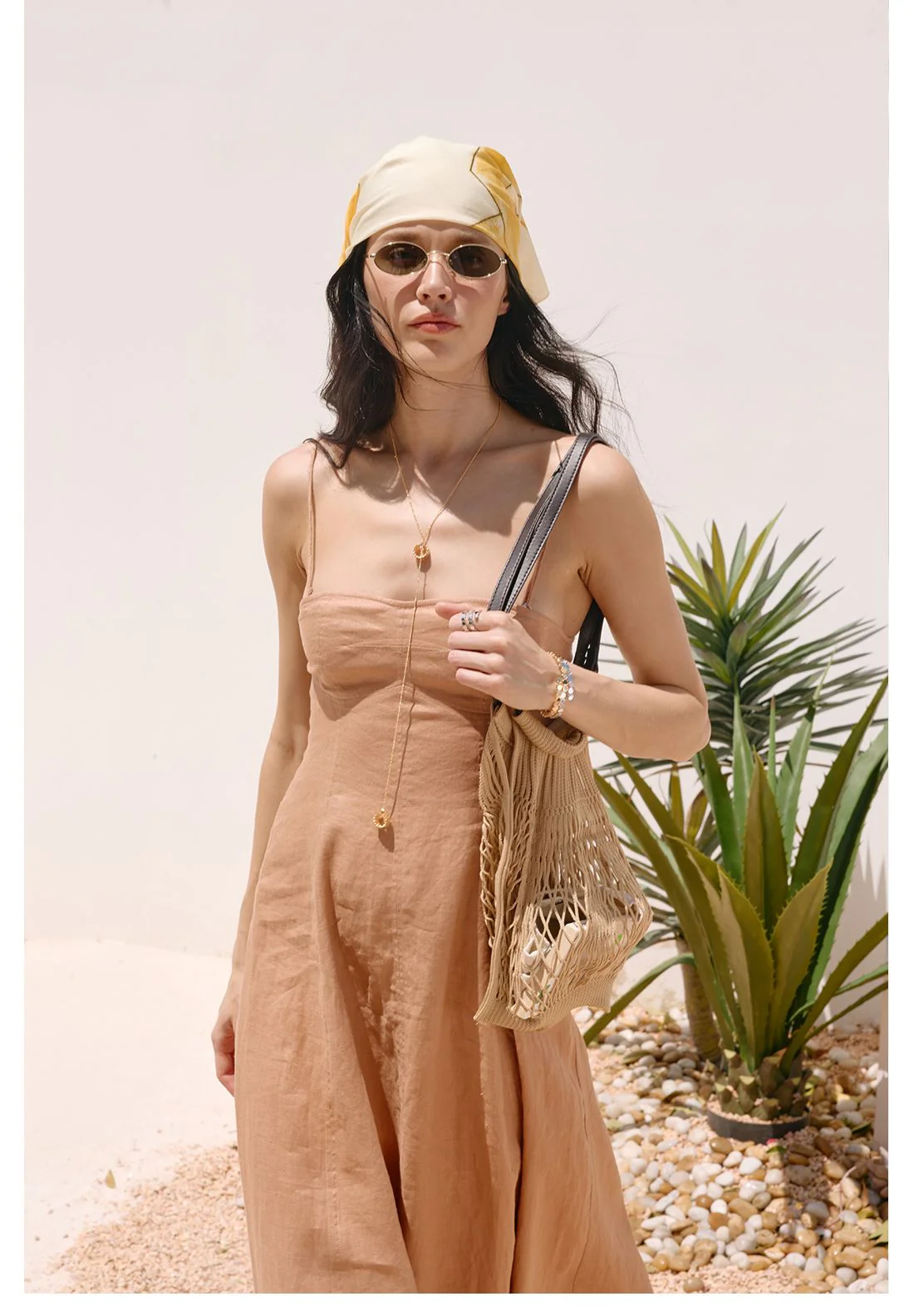 Linen Spaghetti-Strap Maxi Dress - Image 4