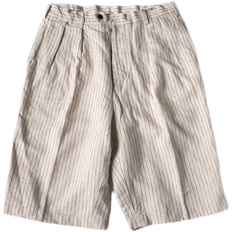 Linen Striped Wide-Leg Shorts - Image 5