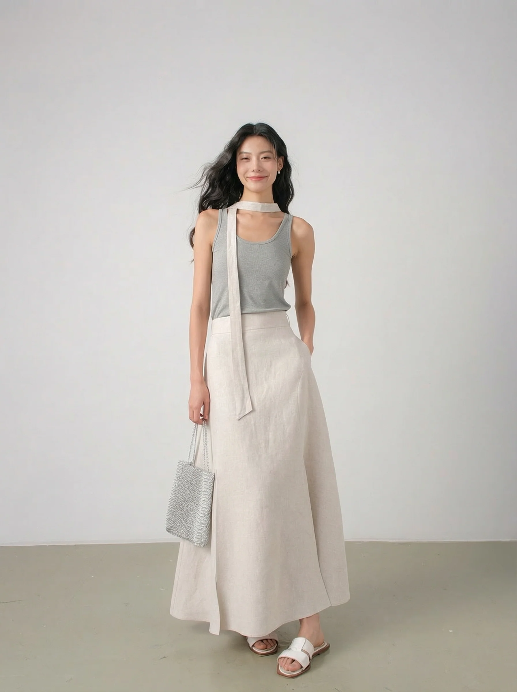 Linen Tie-Waist Wrap Skirt - Image 5
