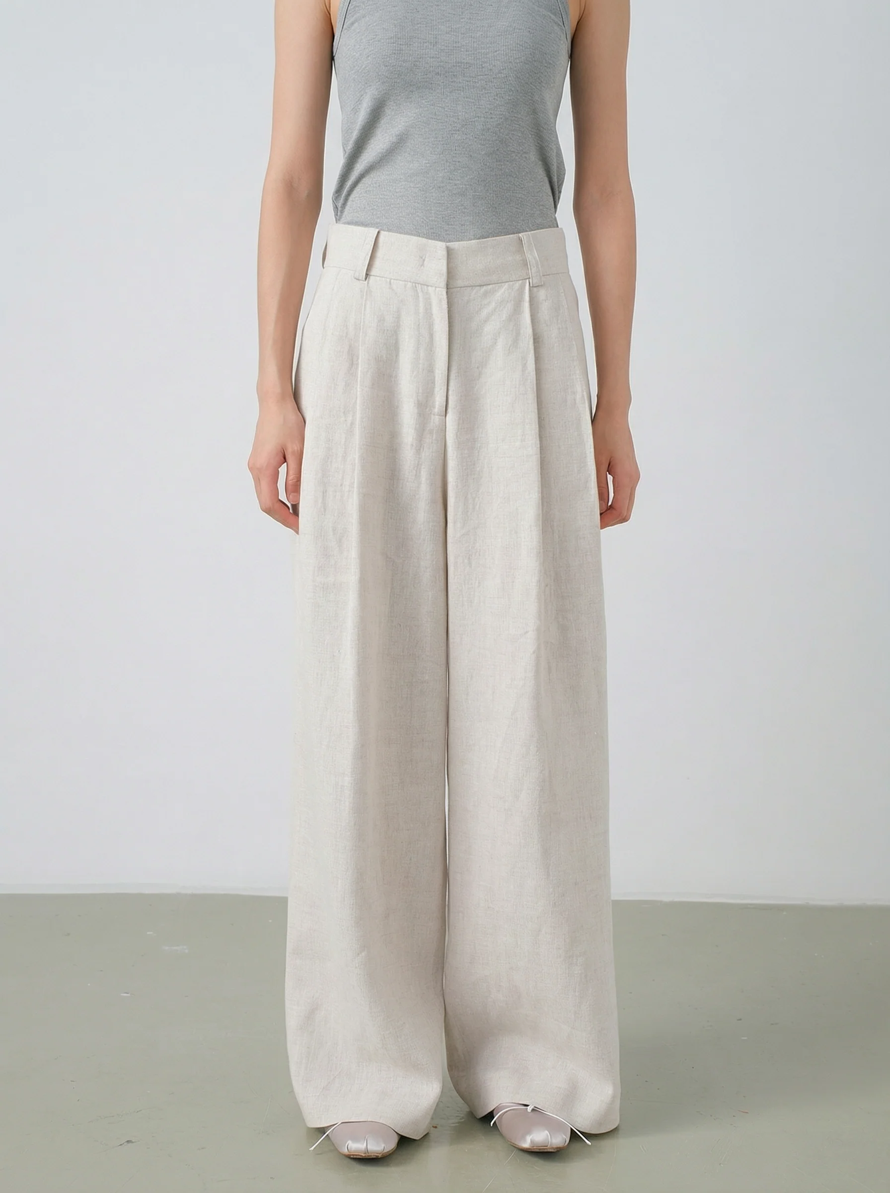Linen Wide-Leg Trousers