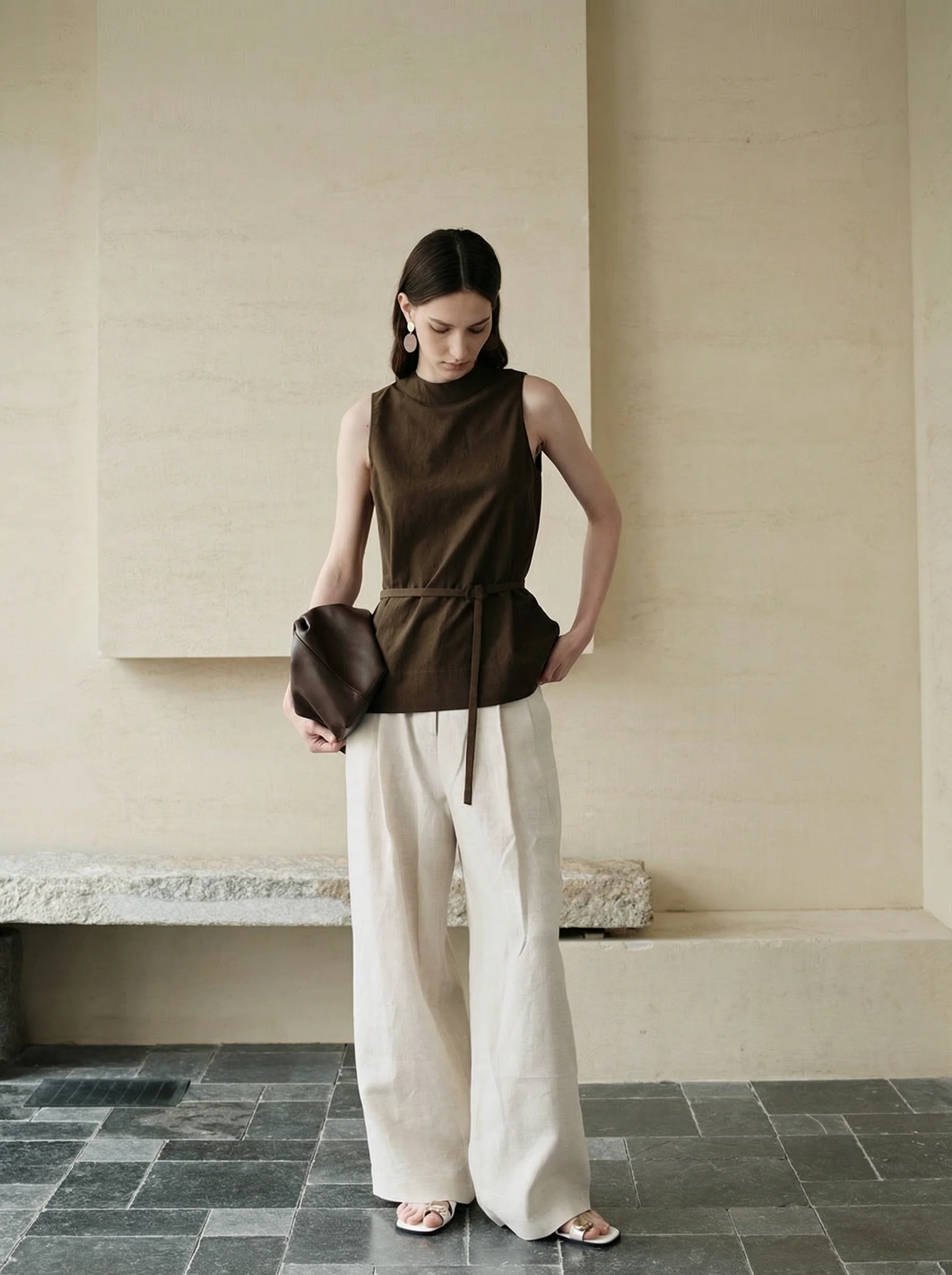 Linen Wide-Leg Trousers - Image 3