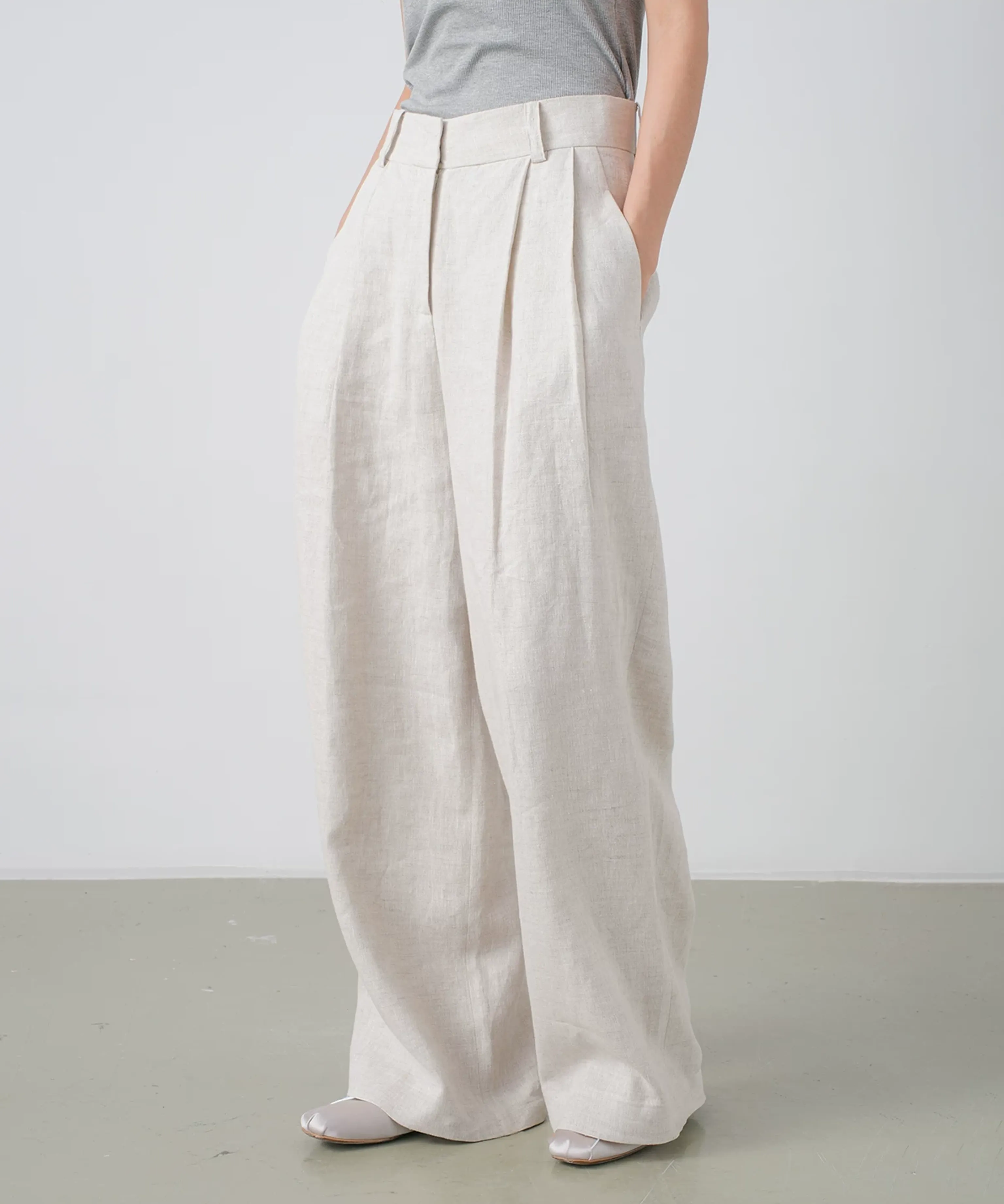 Linen Wide-Leg Trousers - Image 5