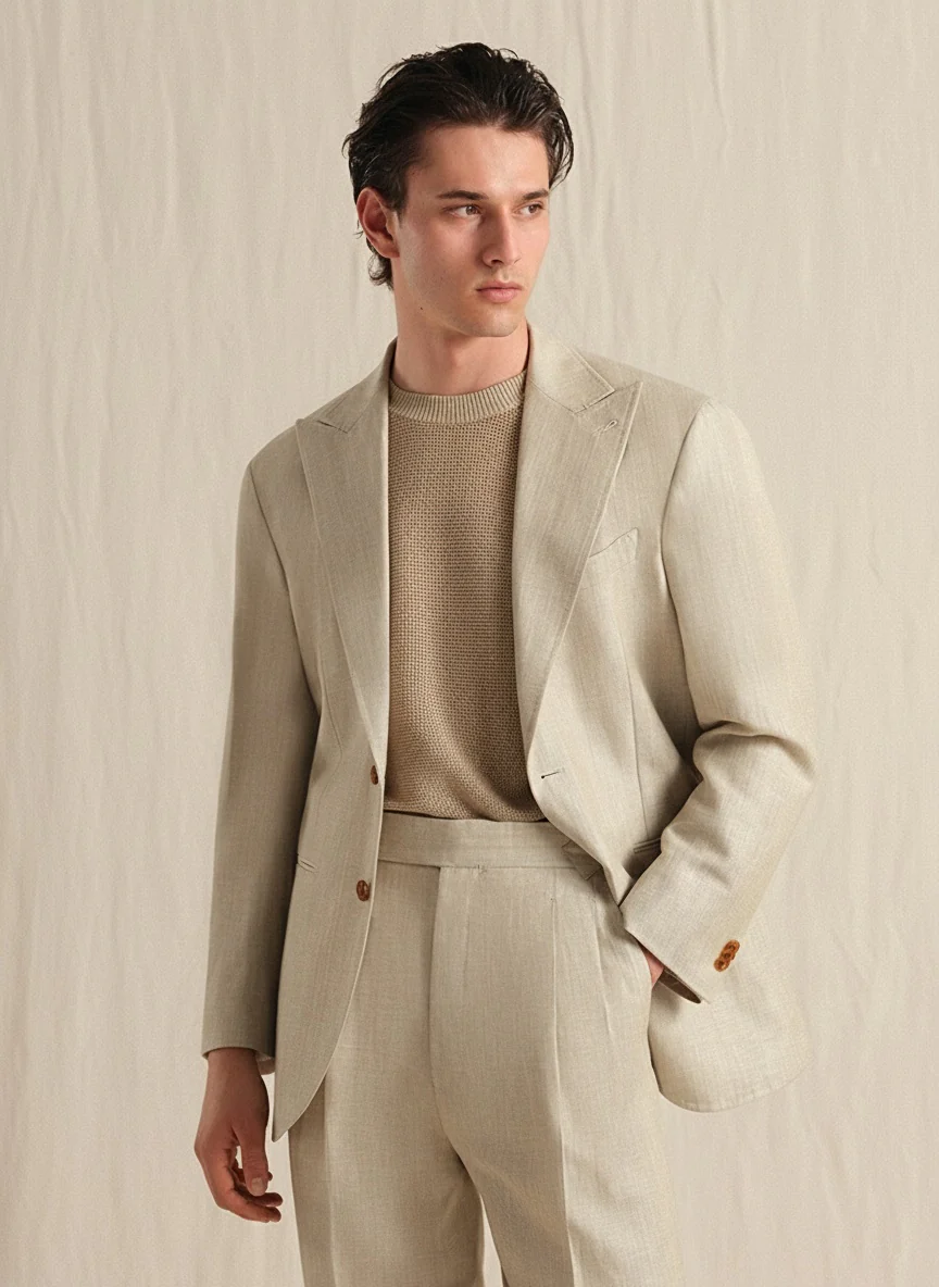 Linen Wool Half-Lined Jacket - Image 9