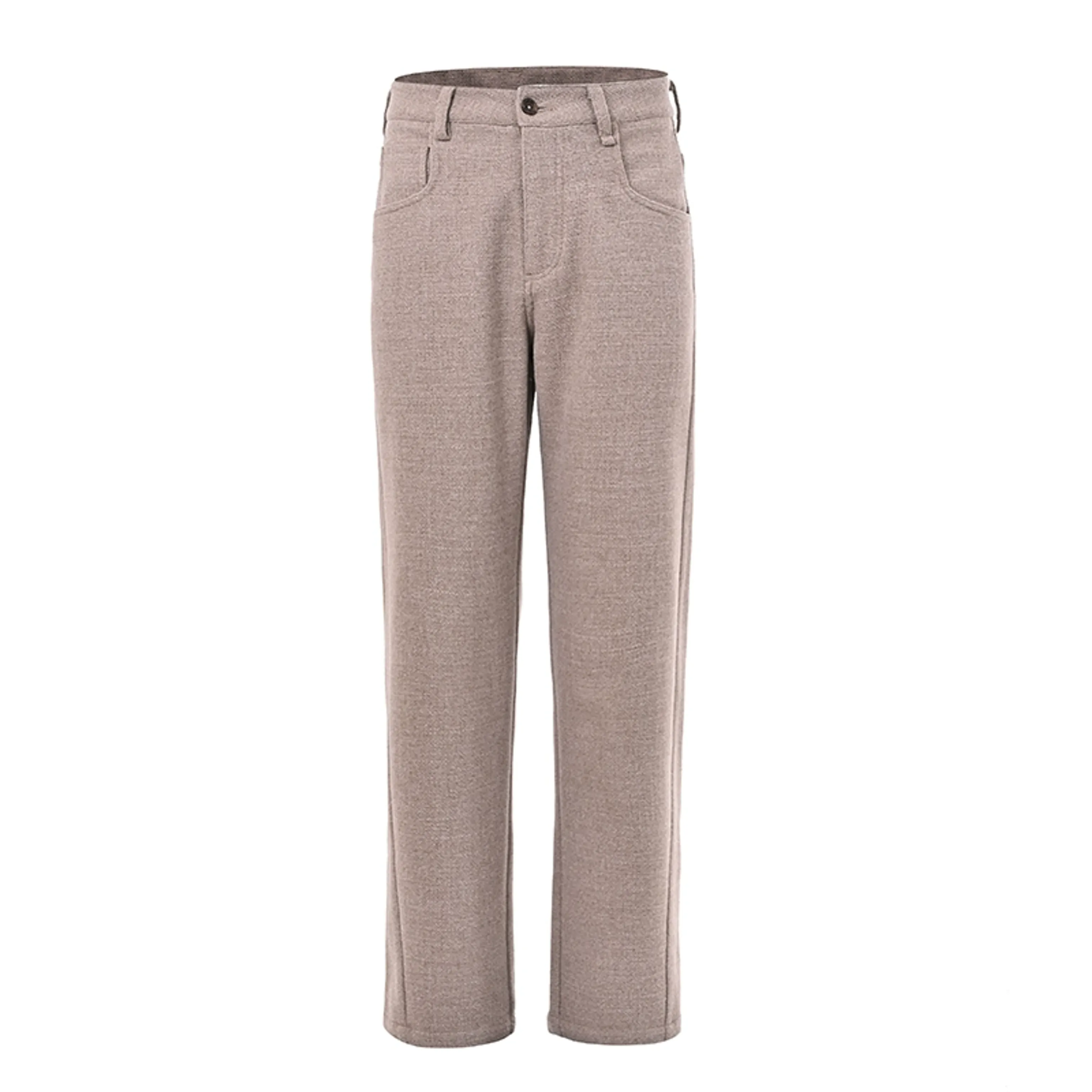 Linen Wool Straight-Leg Trousers - Image 5
