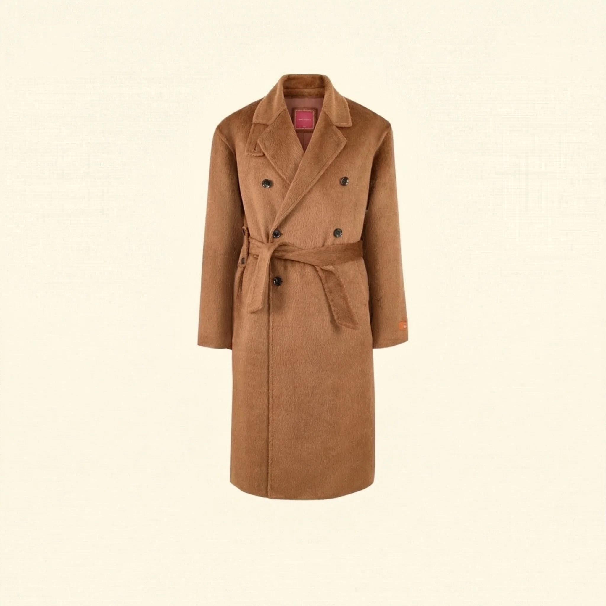 Llama Wool Belted Overcoat - Image 10