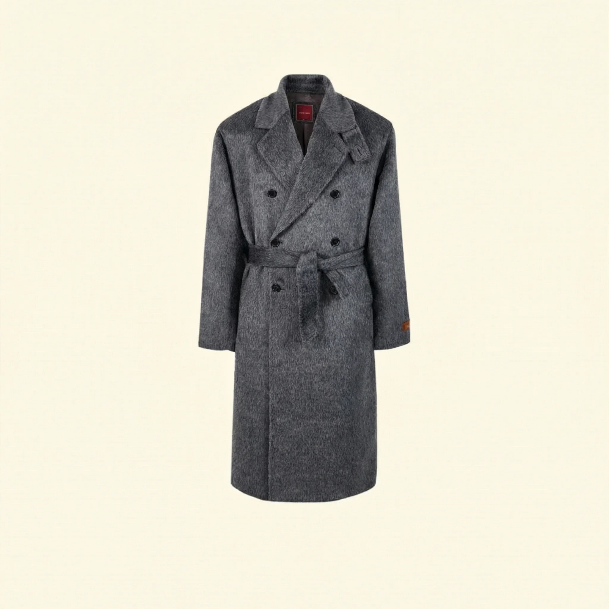 Llama Wool Belted Overcoat - Image 8