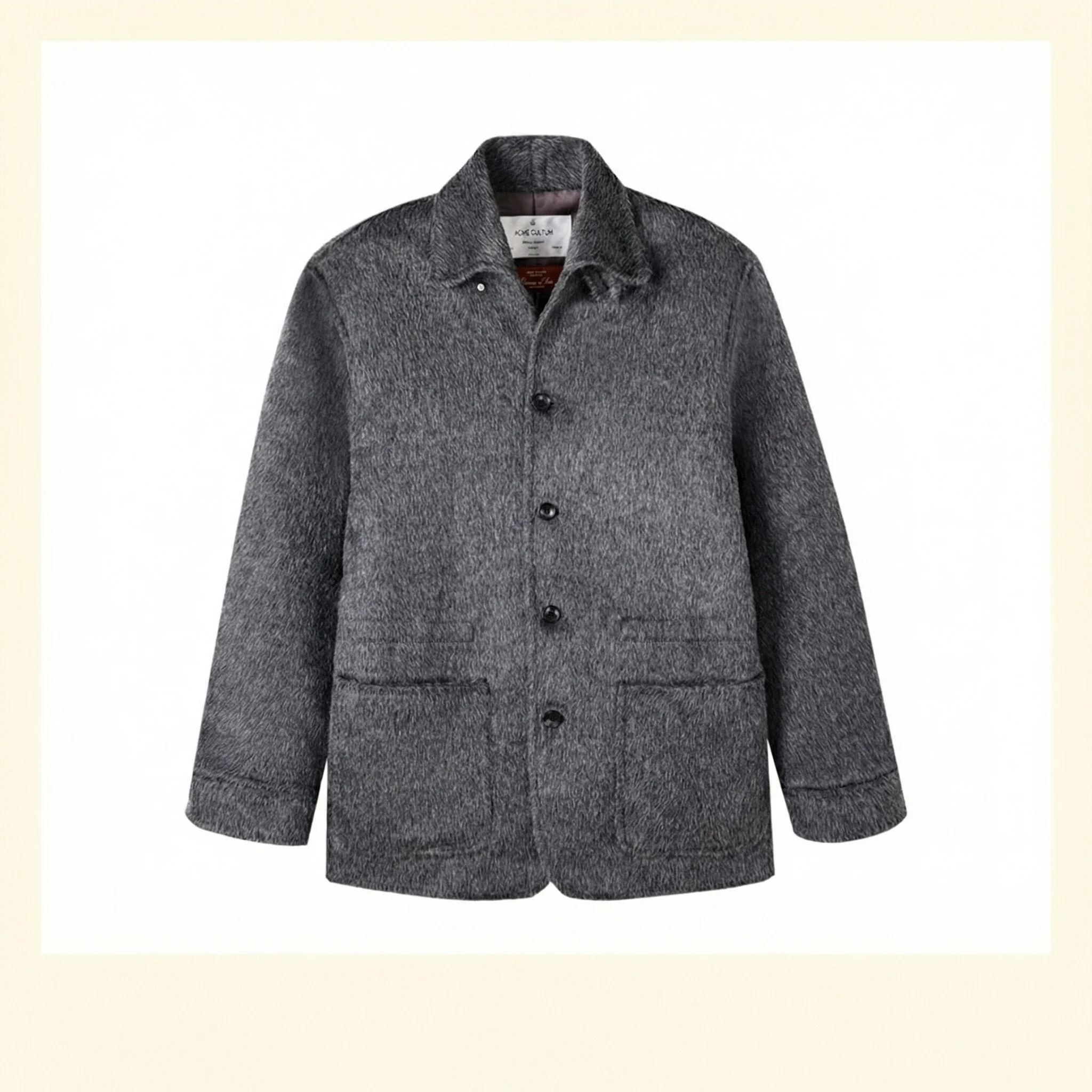 Llama Wool One-Piece Collar Jacket - Image 10