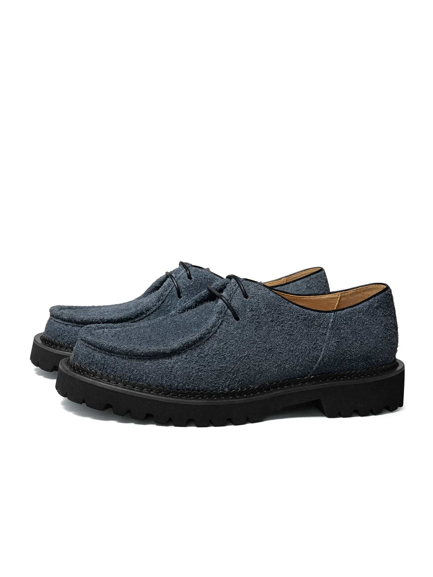 Long-Hair Suede Moc Derby