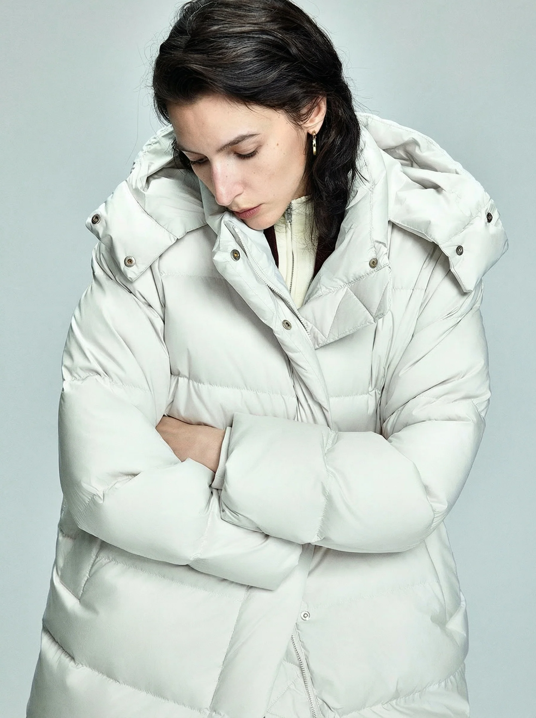 Long Hooded Down Coat - Image 3