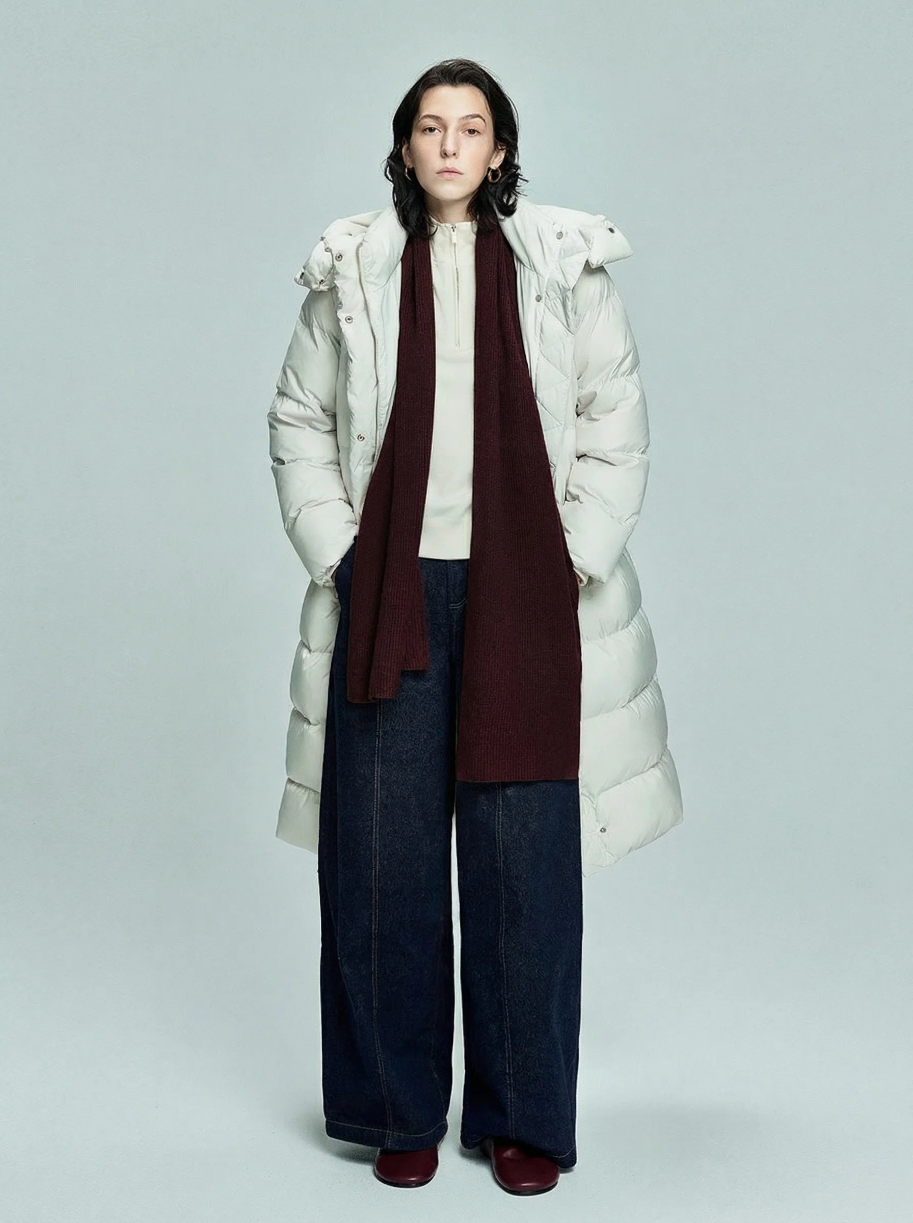 Long Hooded Down Coat - Image 5