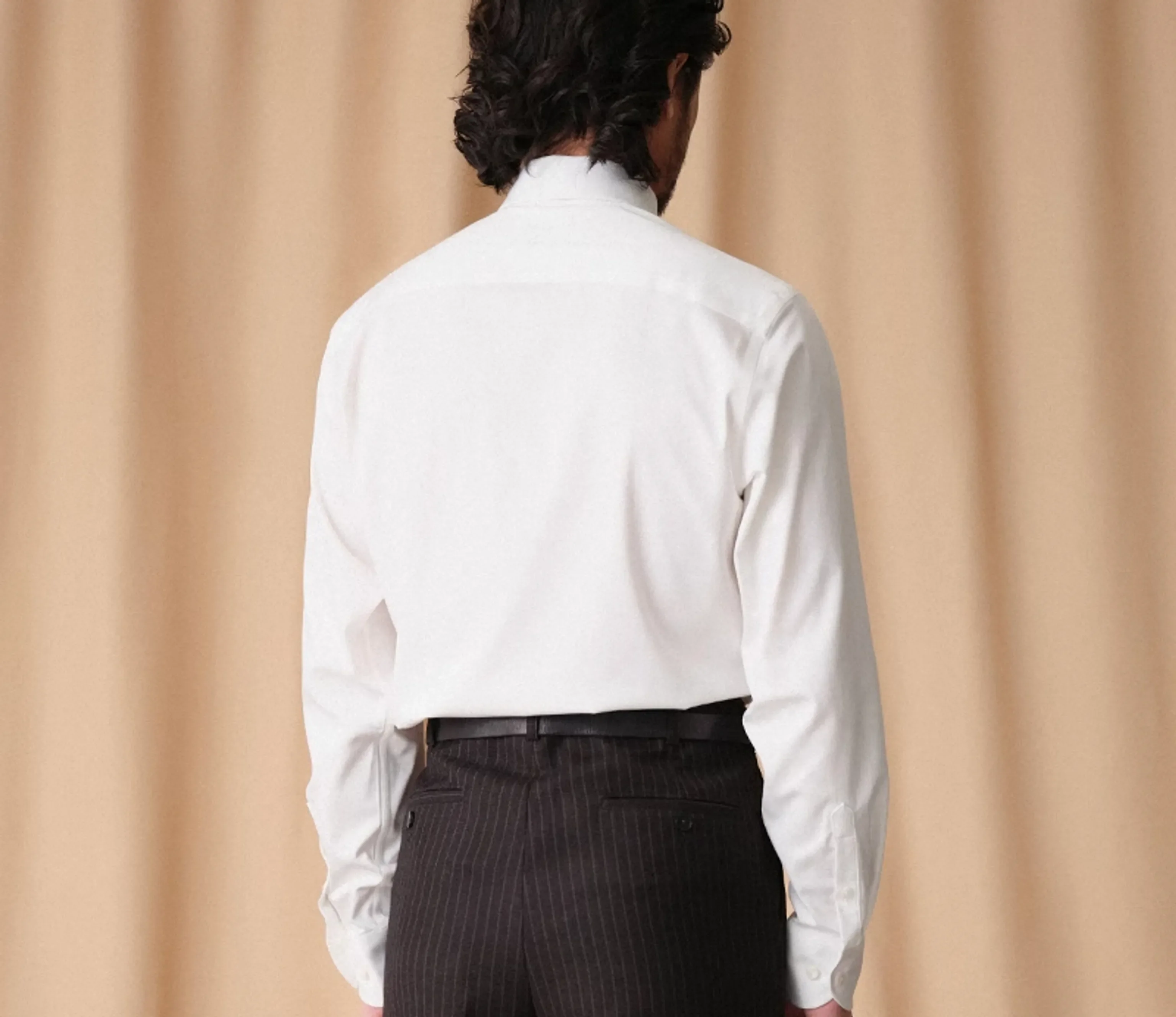 Long Pointed Collar White Shirt - Image 4