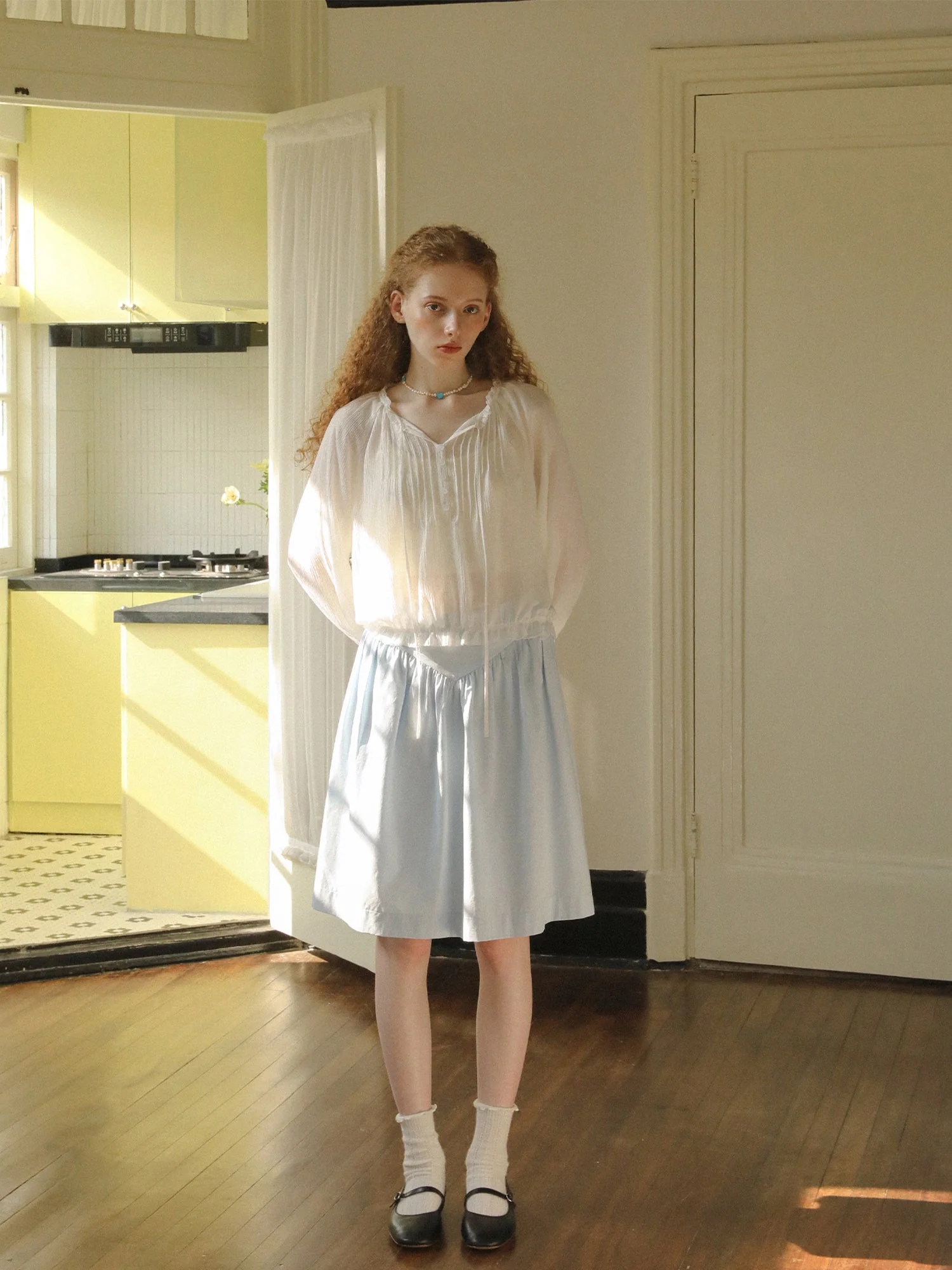 Long-Sleeved Lace Shirt - Image 2