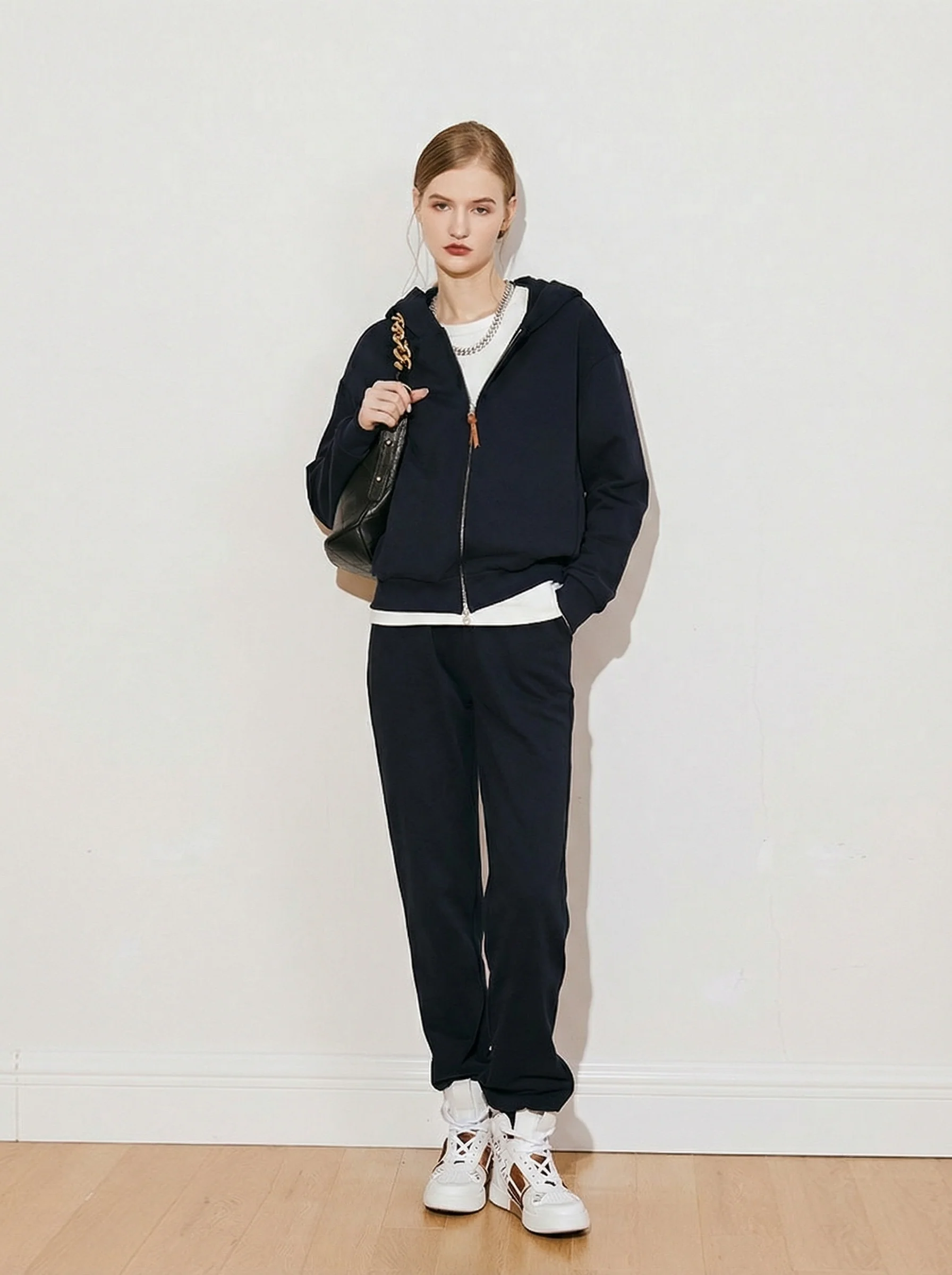 Long-Staple Cotton Zip Loungewear Set
