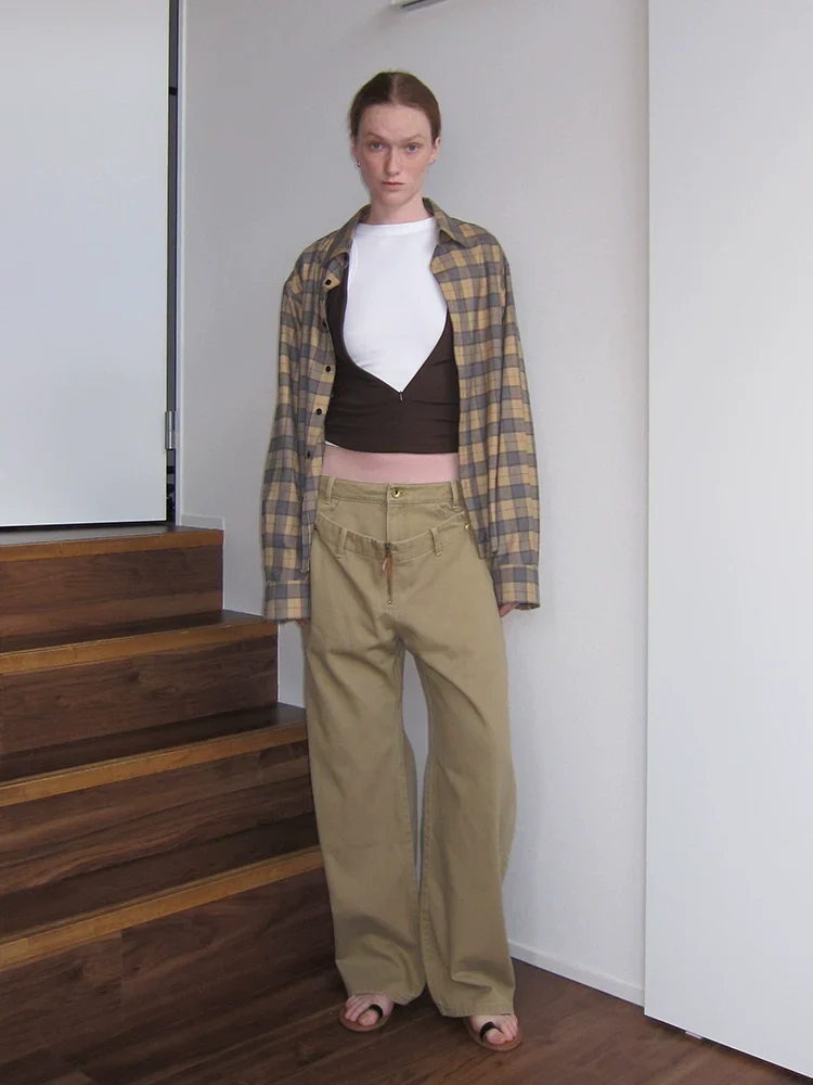 Loose Drop-Shoulder Plaid Shirt - Image 4
