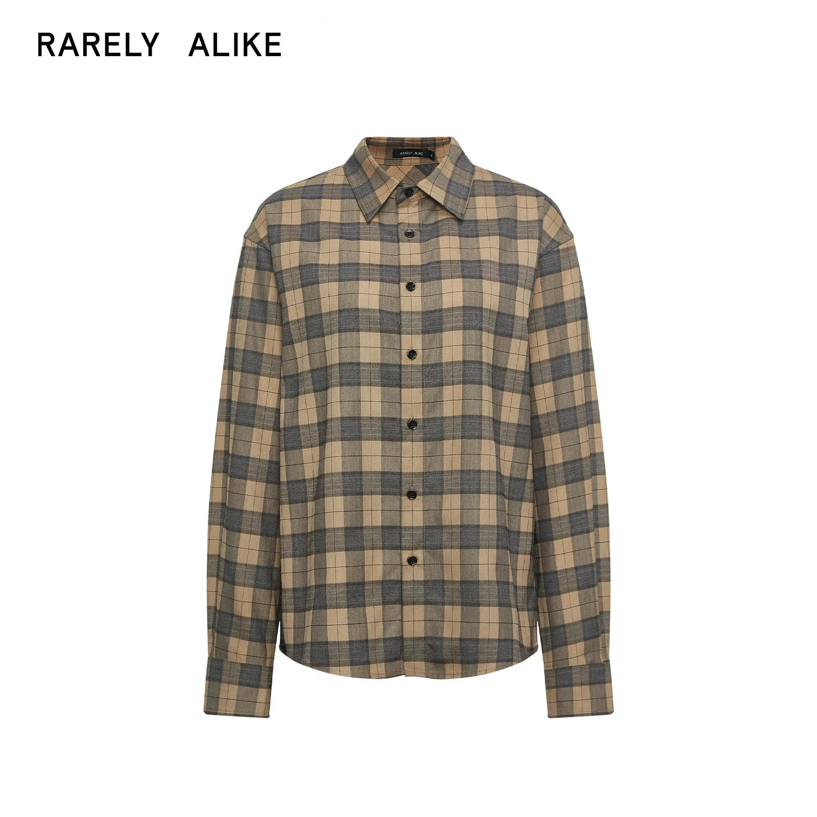 Loose Drop-Shoulder Plaid Shirt - Image 6