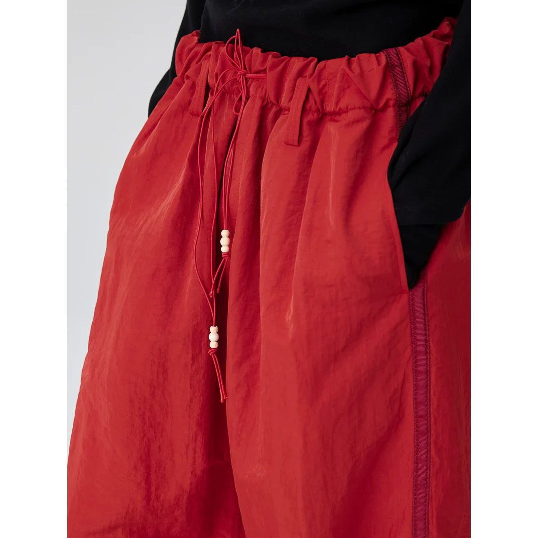 Loose-Fit Wide-Leg Nylon Pants - Image 4