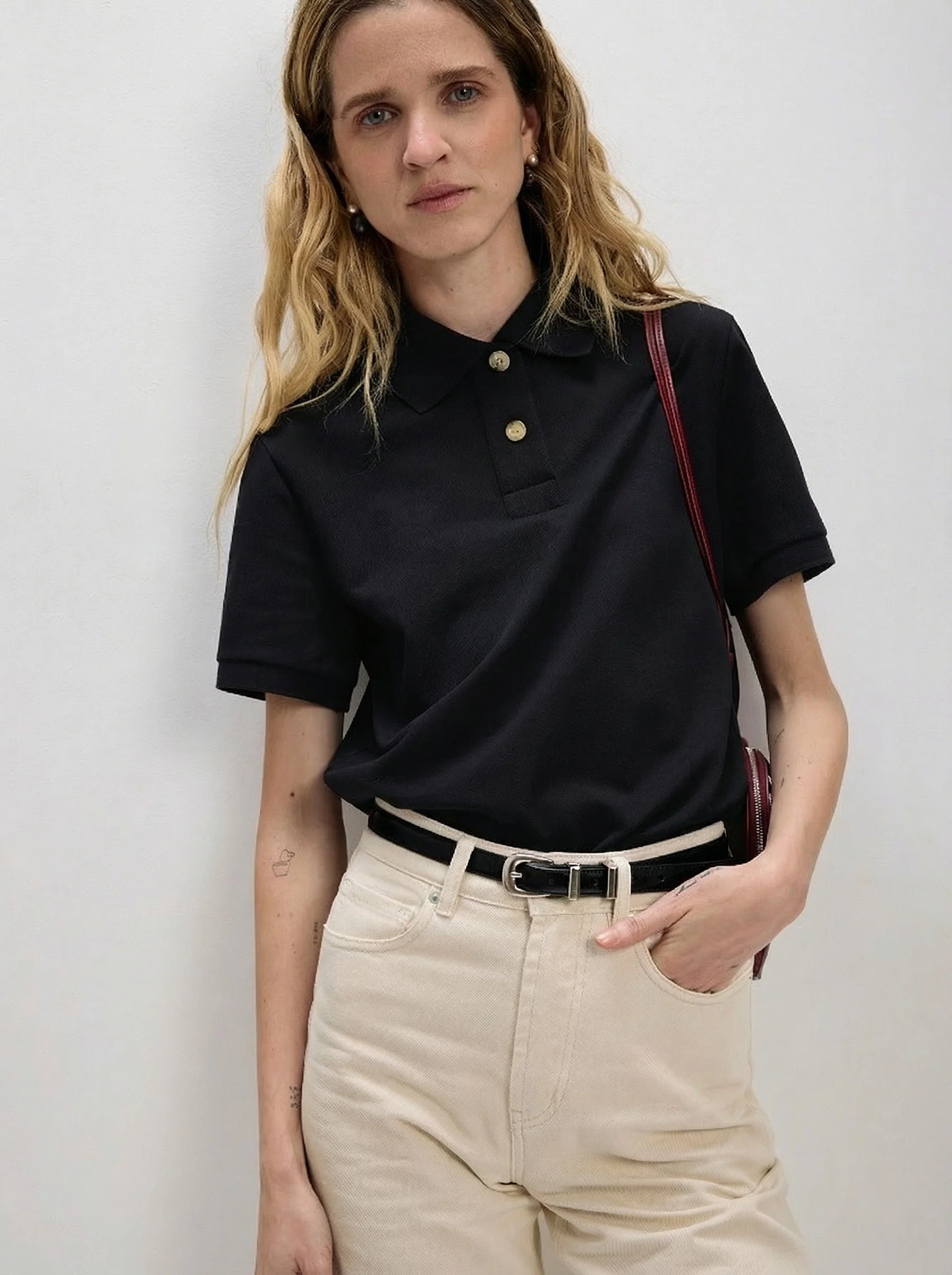 Loose Pique Polo Shirt