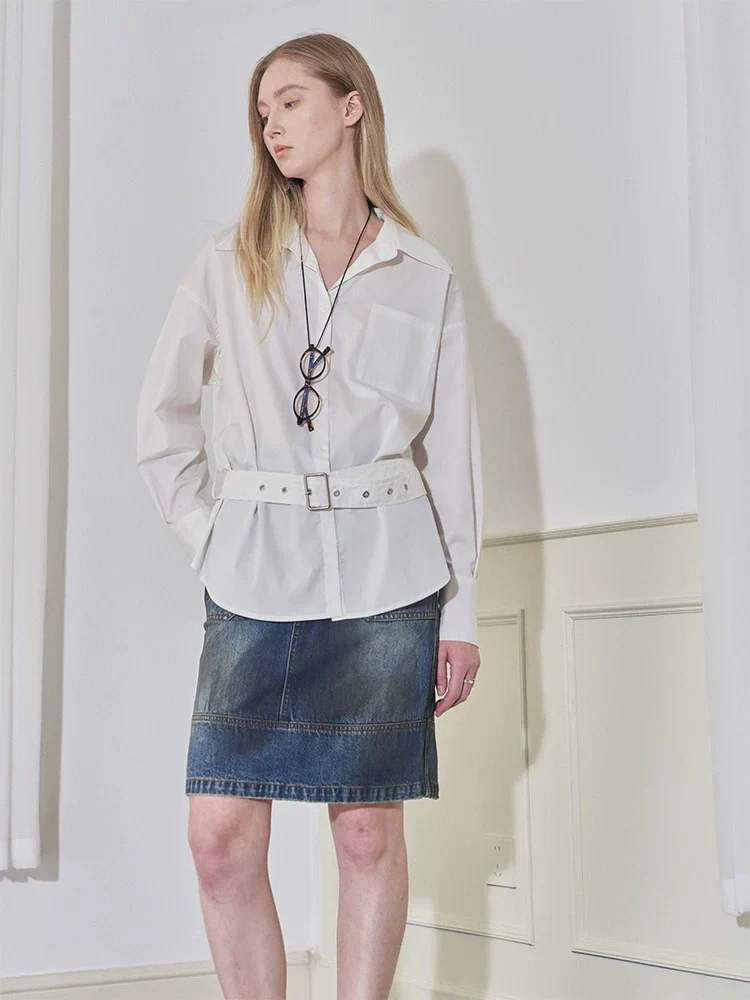 Loose Silhouette White Pima Cotton Shirt