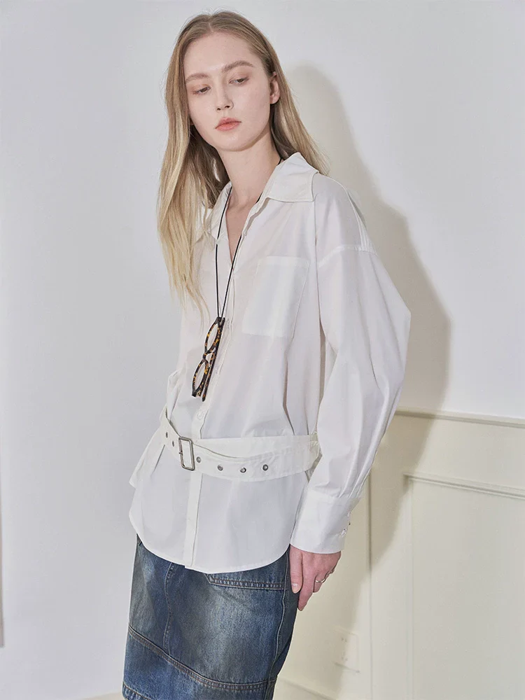 Loose Silhouette White Pima Cotton Shirt - Image 2