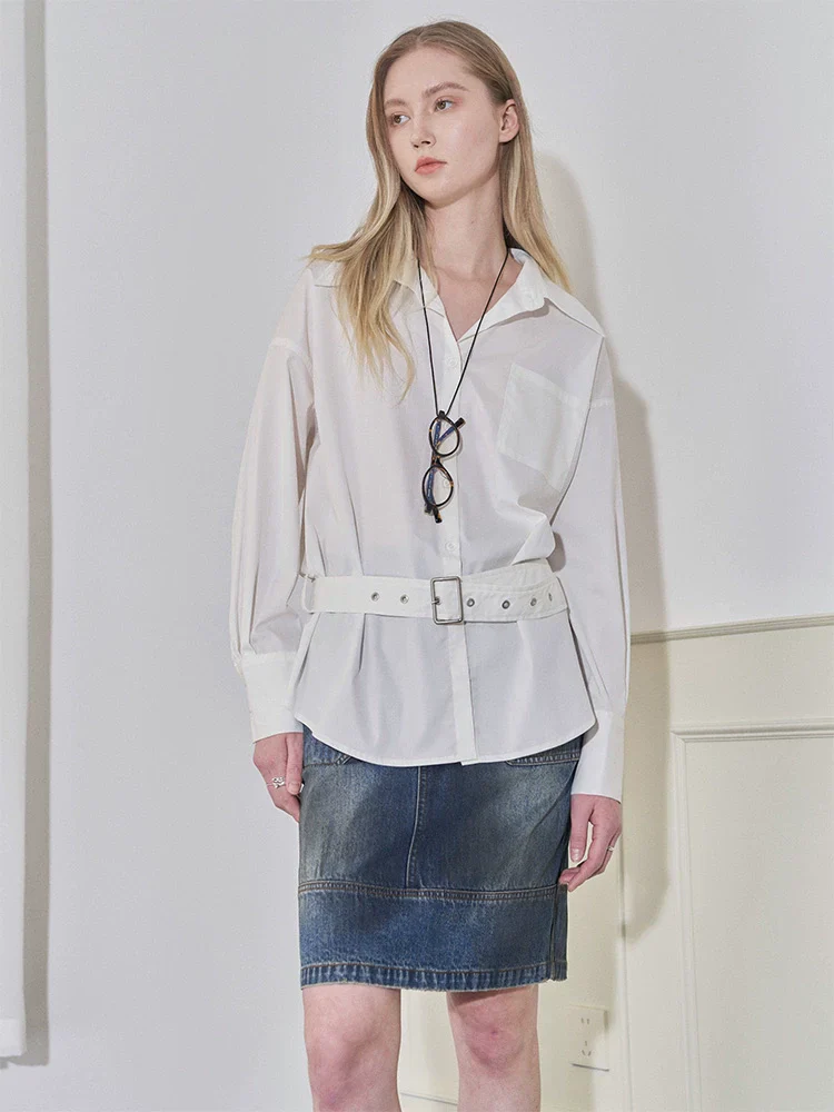 Loose Silhouette White Pima Cotton Shirt - Image 3