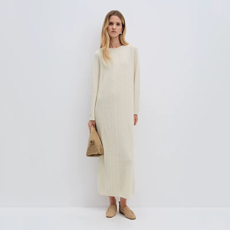 Louisa Merino Cable-Knit Maxi Dress - Image 2