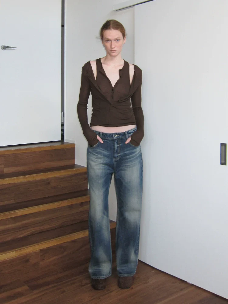 Low-Rise Straight Jeans - Image 2